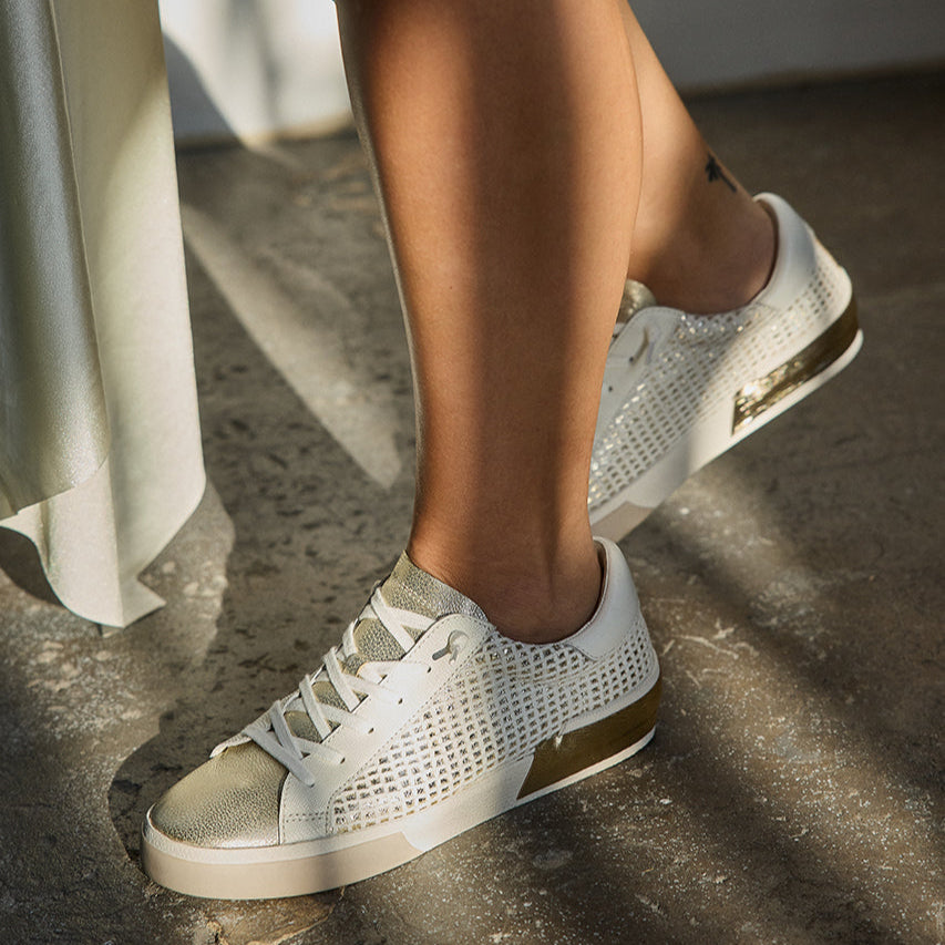 ZINA SNEAKERS BONE GOLD WOVEN - Image 6