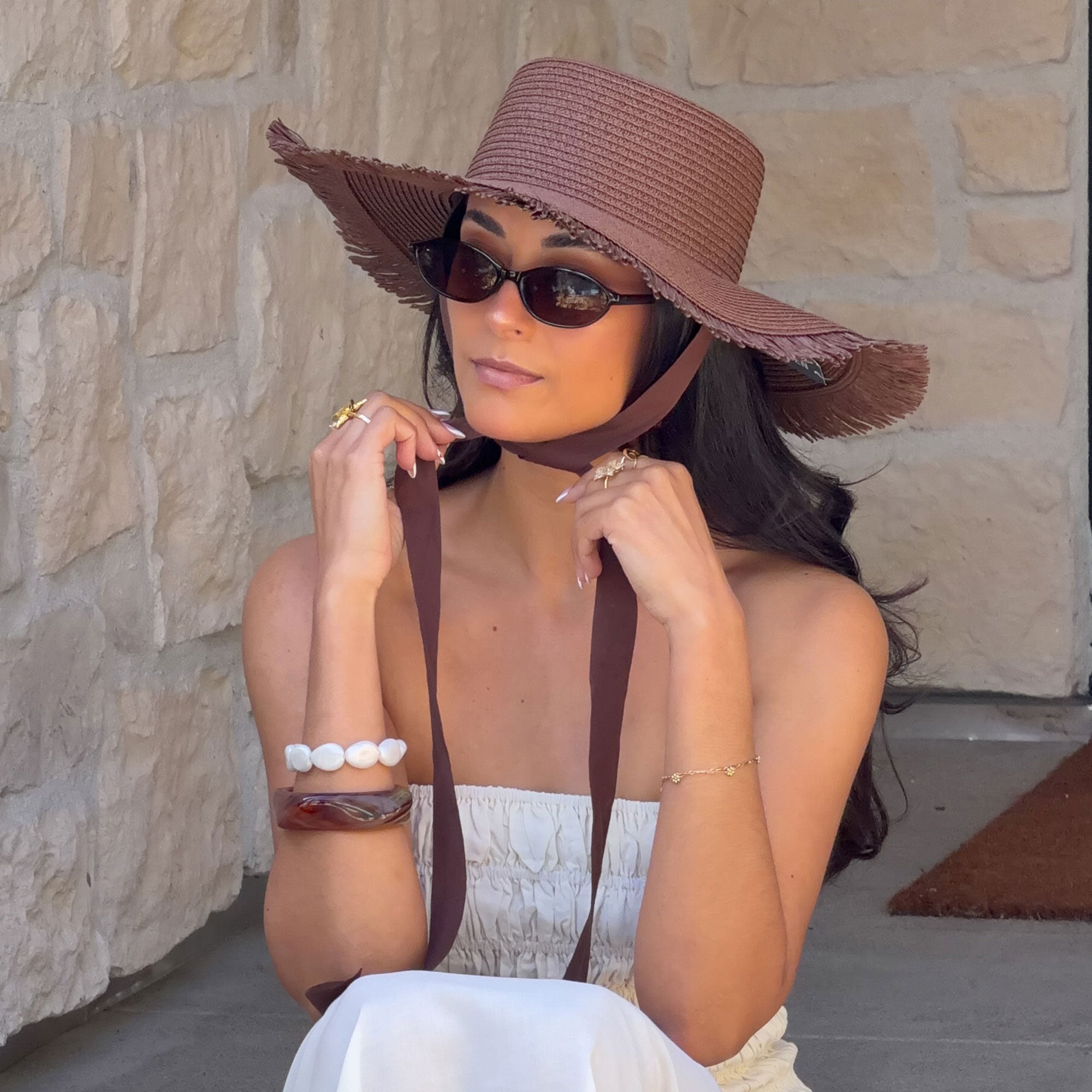 FLOPPY SUNHAT DARK BROWN - Image 4