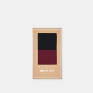 2 PACK SOLID TIGHTS CHERRY BLACK