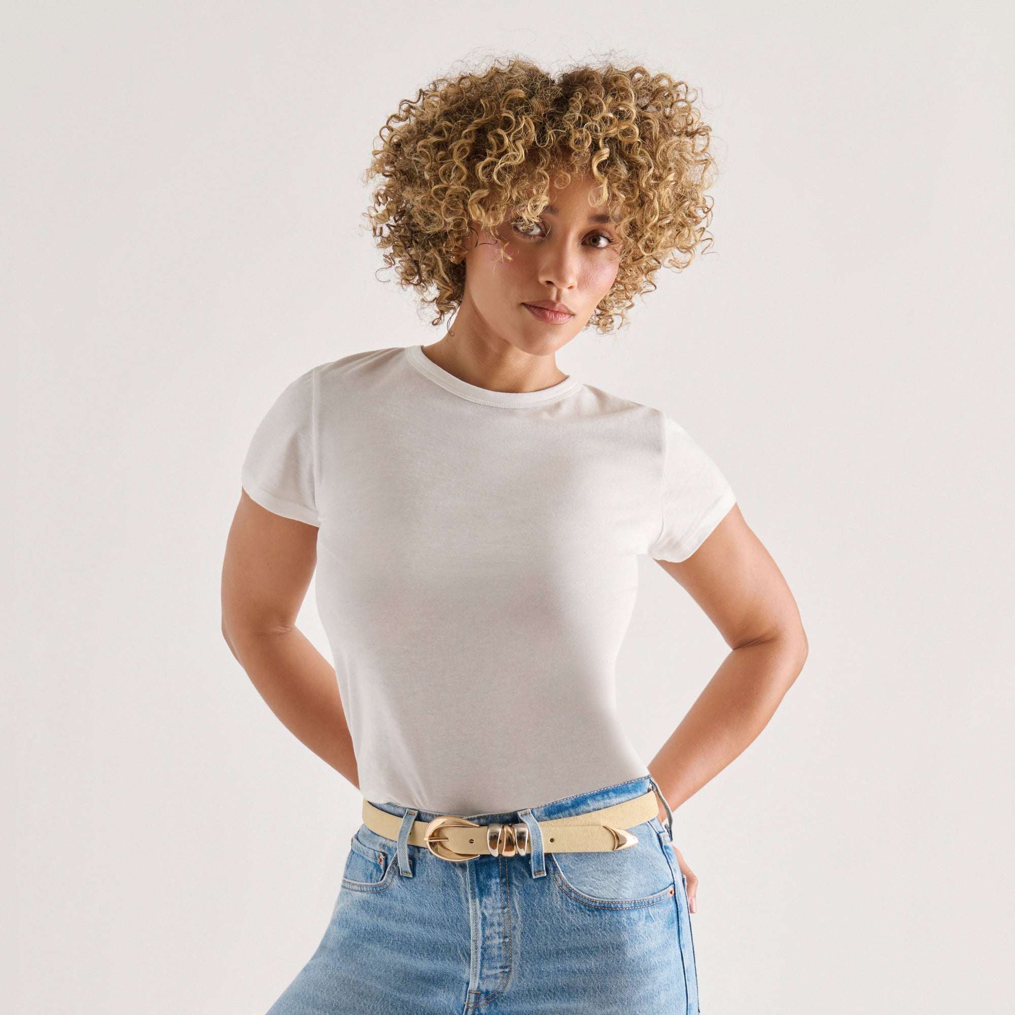 MIXED METAL BUCKLE BELT SAND - Image 2