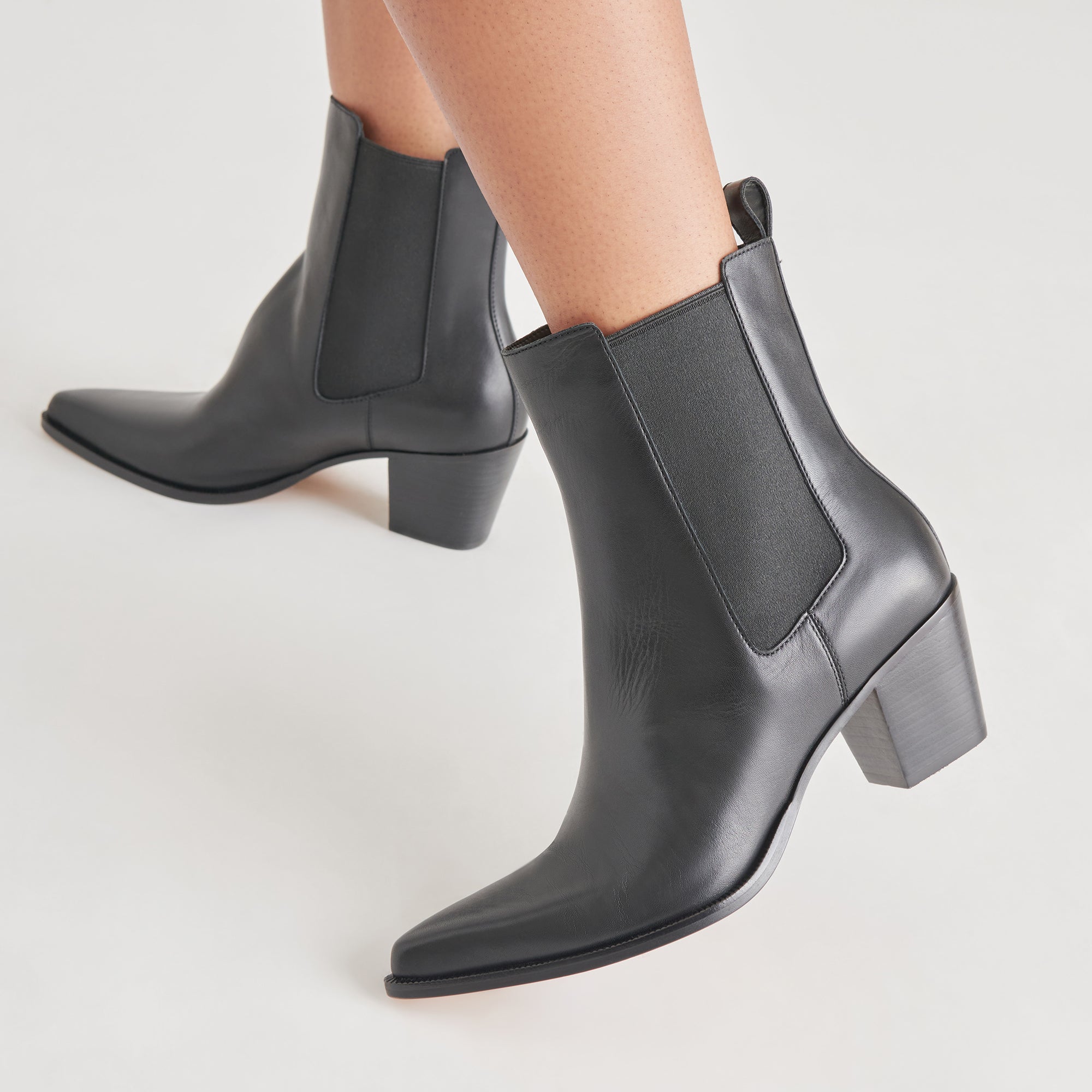 SHADIE H2O WIDE BOOTIES BLACK LEATHER - Image 6