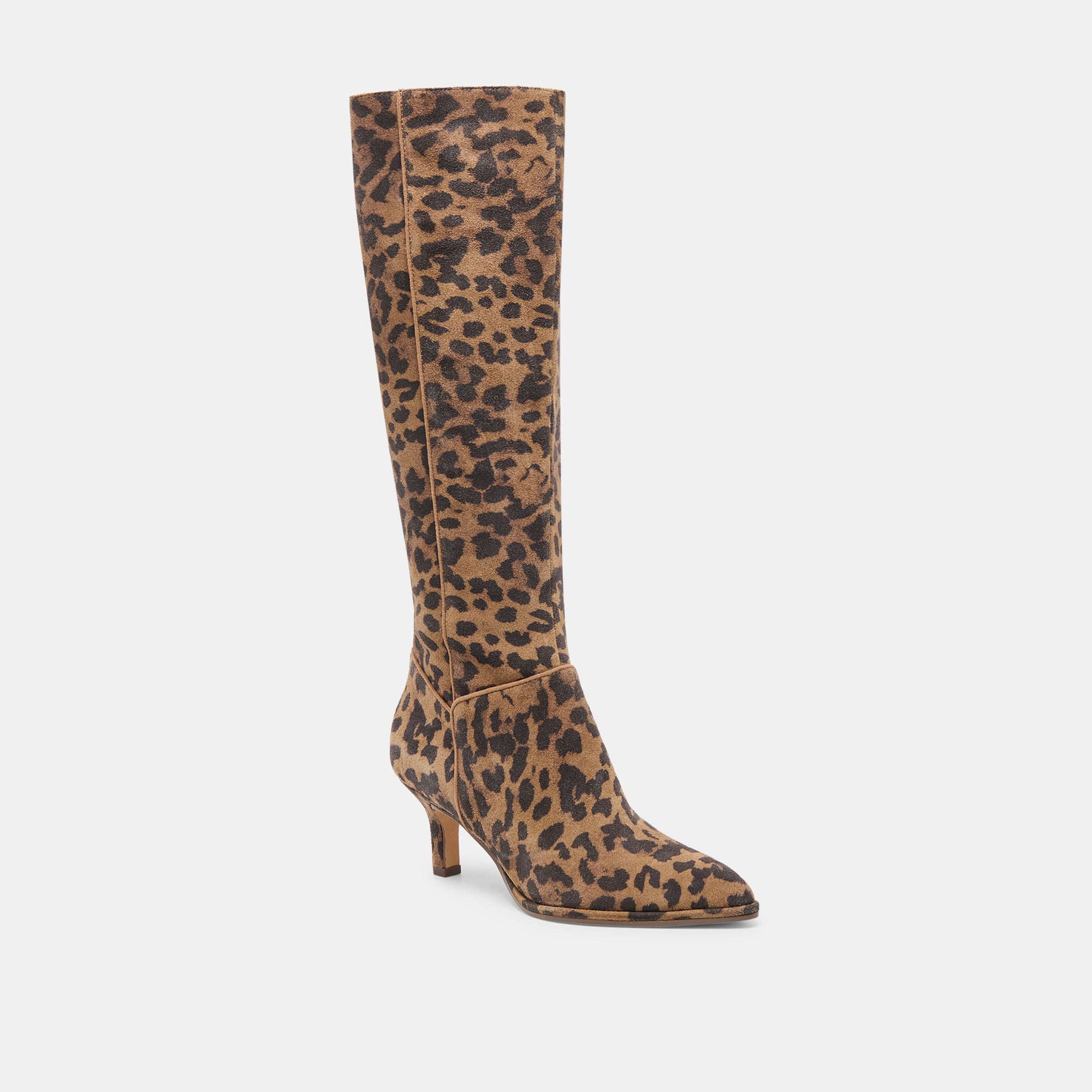 ALDY WIDE CALF BOOTS BROWN LEOPARD PRINTED SUEDE - Image 3