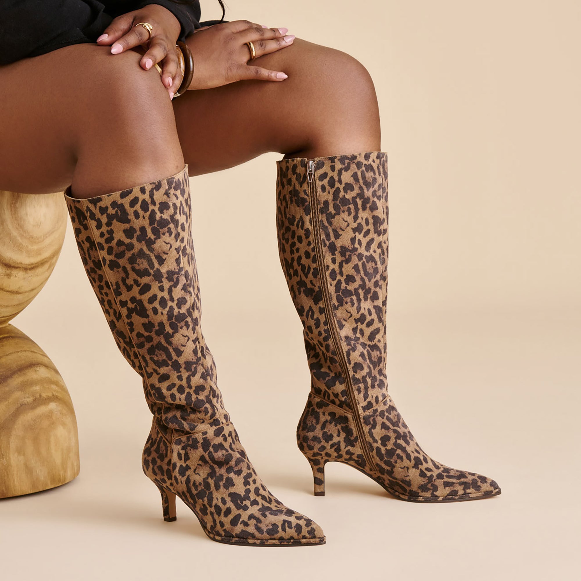 ALDY WIDE CALF BOOTS BROWN LEOPARD PRINTED SUEDE - Image 6