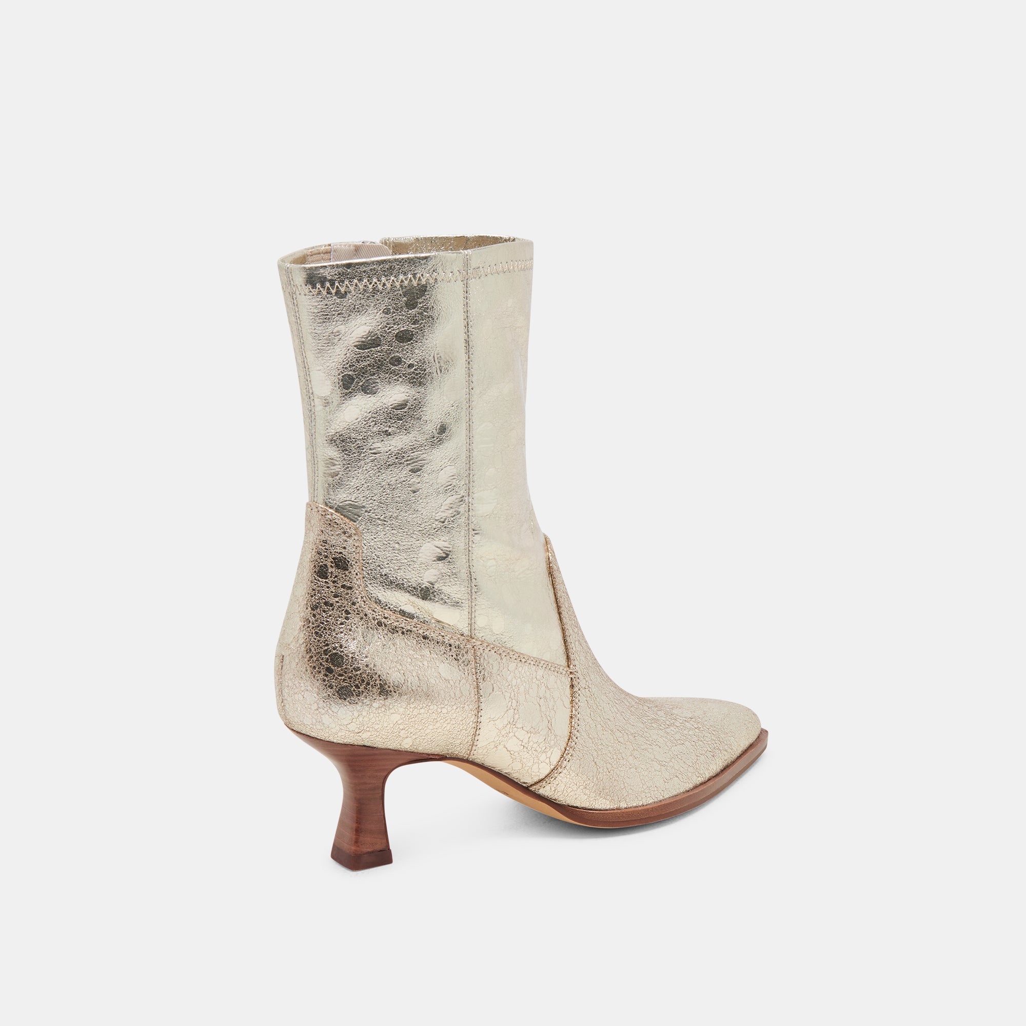 ARYA WIDE CALF BOOTS LIGHT GOLD DISTRESSED LEATHER - Image 3