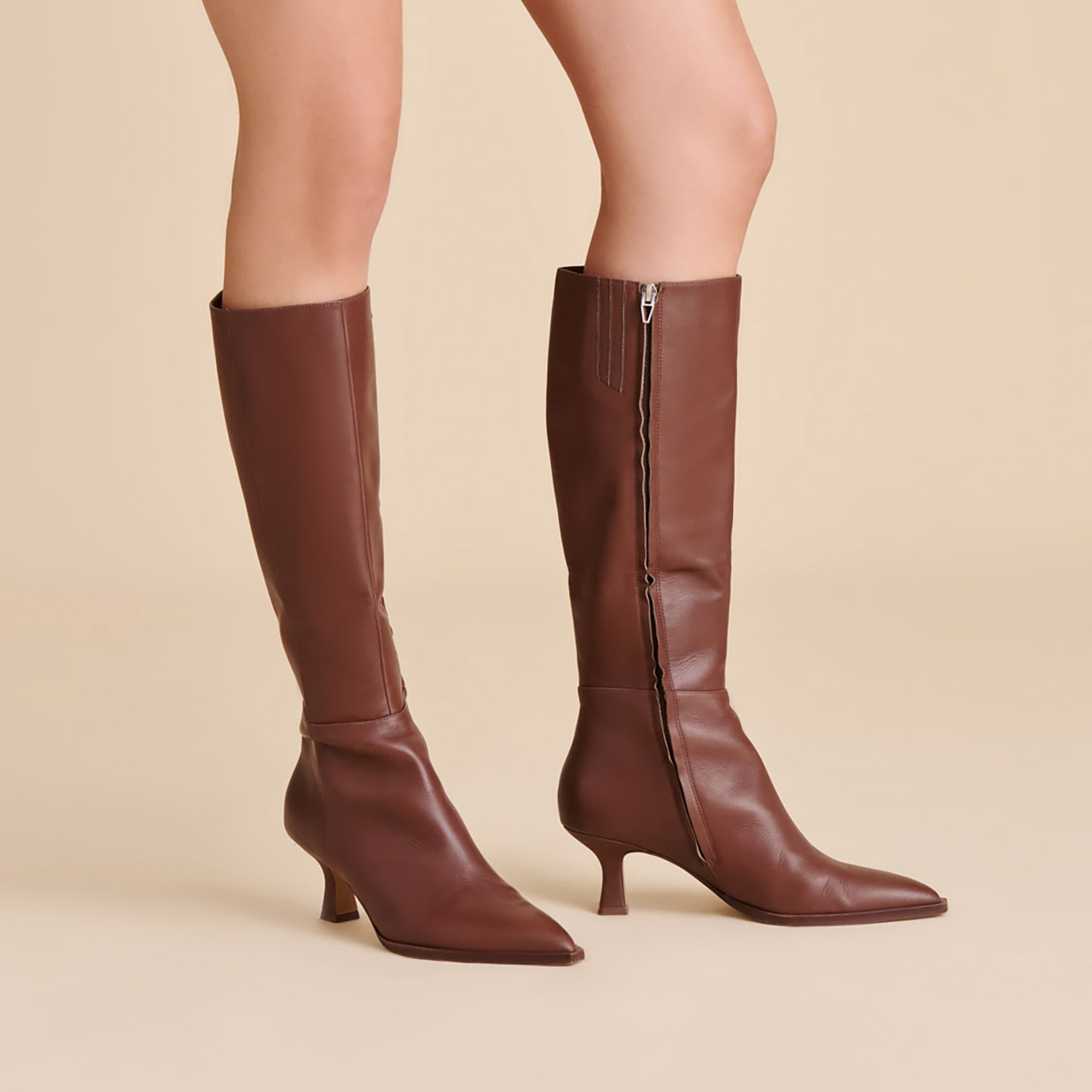 AUGGIE NARROW CALF BOOTS CHOCOLATE LEATHER - Image 6
