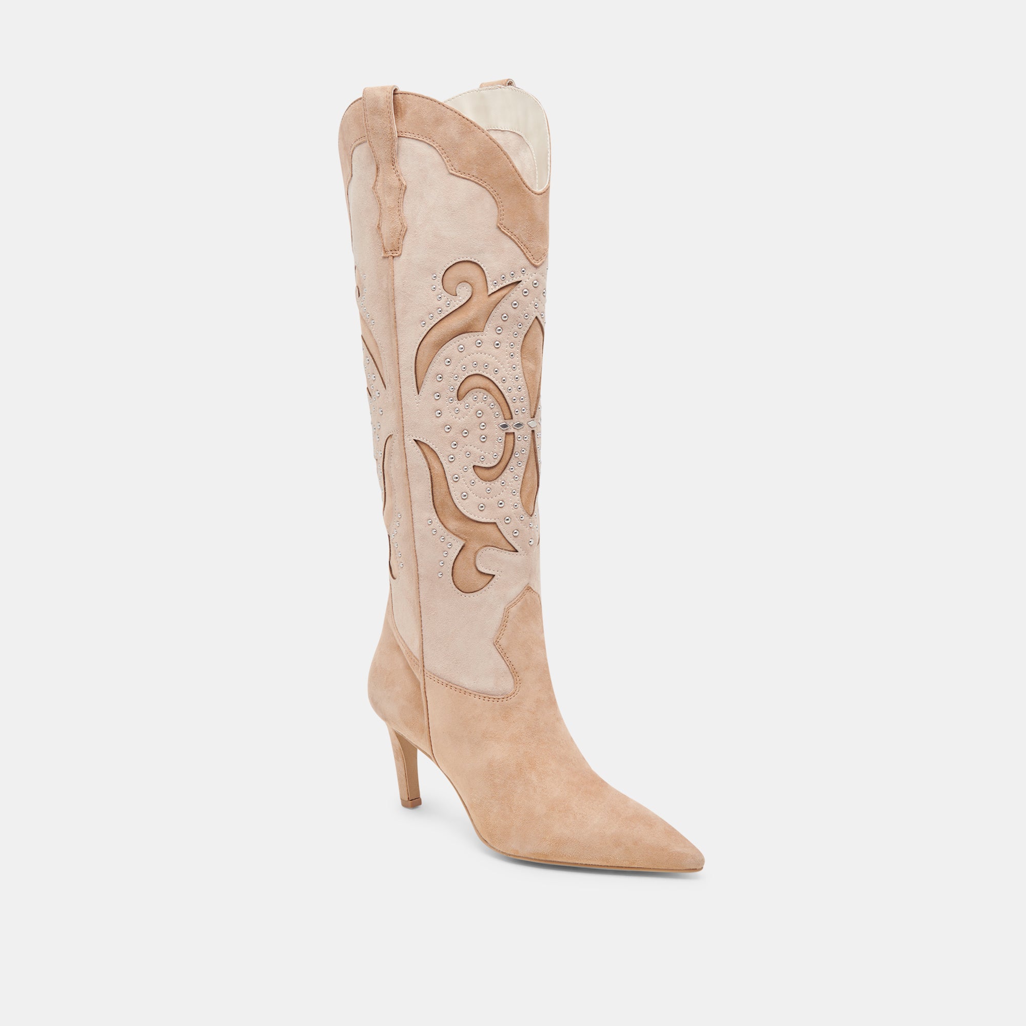 FINLEY STUD BOOTS CAMEL SUEDE - Image 2