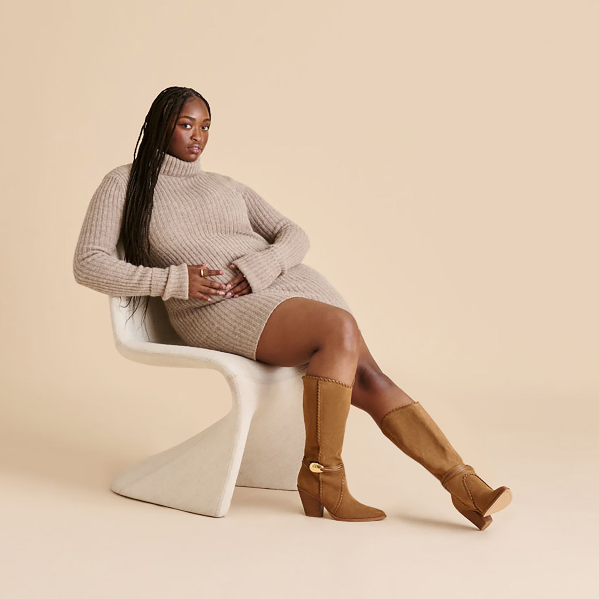 JODY WIDE CALF BOOTS LT BROWN SUEDE - Image 3