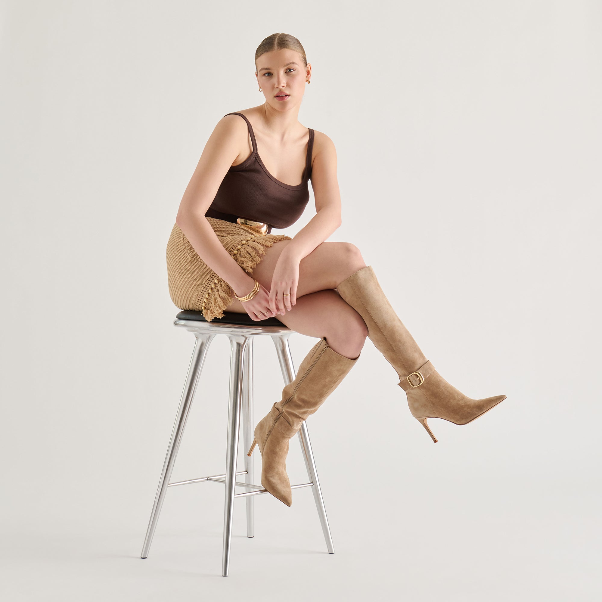 KINZY BOOTS CAMEL SUEDE - Image 4