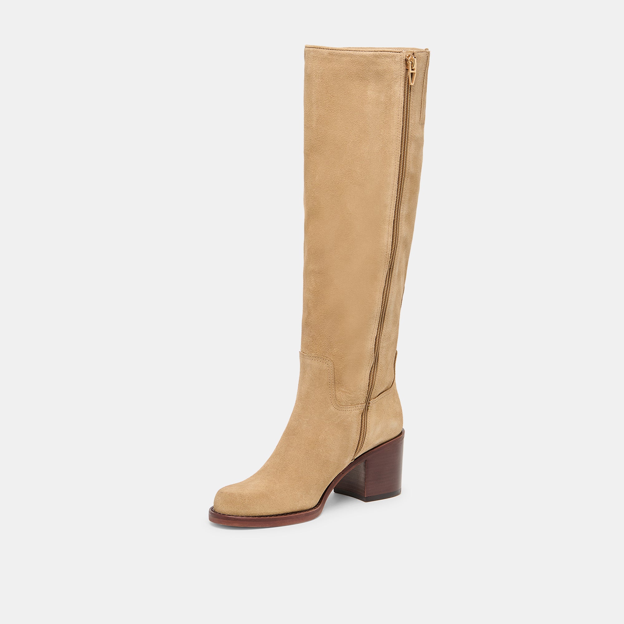 LUCYLE WIDE CALF BOOTS DK TAUPE SUEDE - Image 4