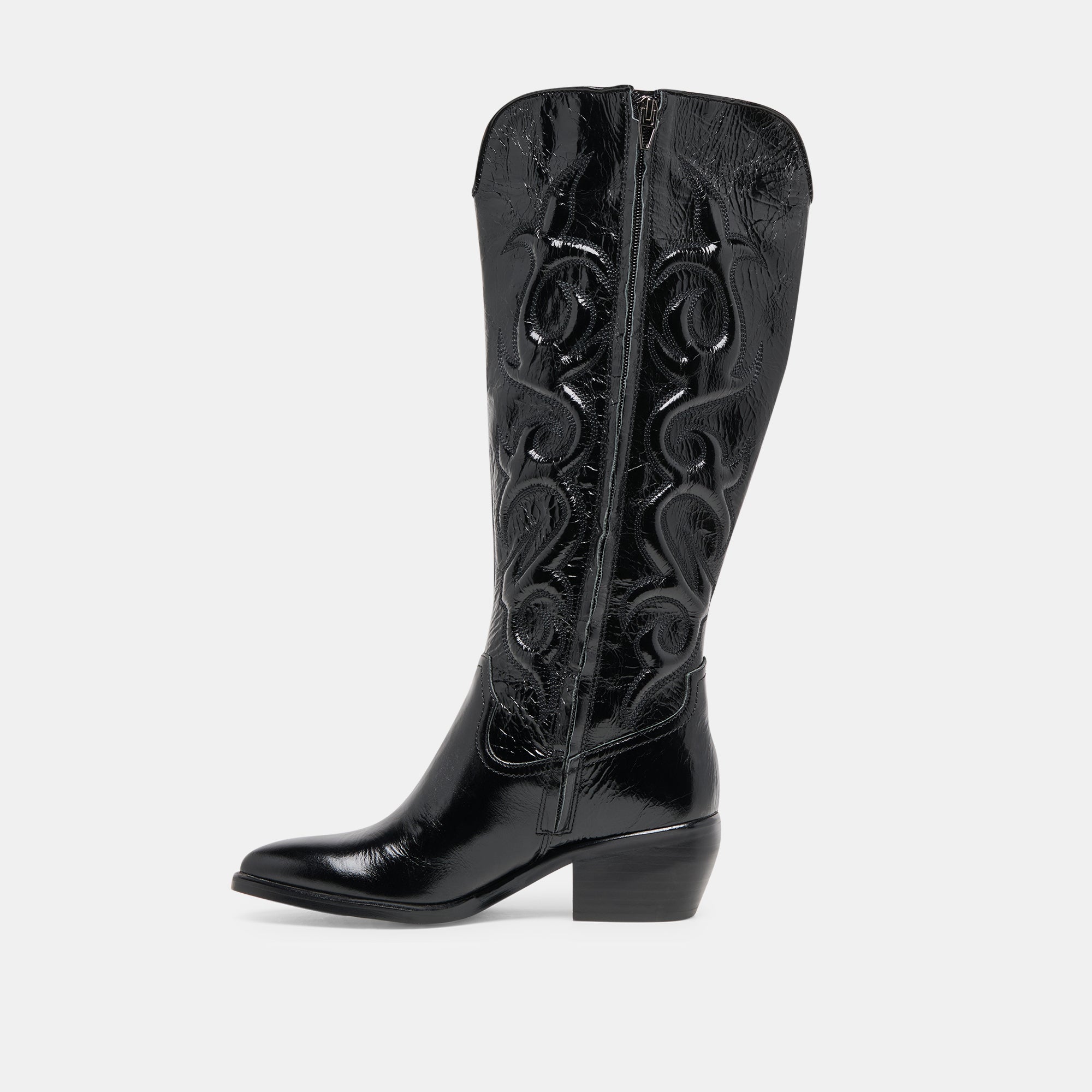 MIRLA WIDE CALF BOOTS BLACK LEATHER - Image 7
