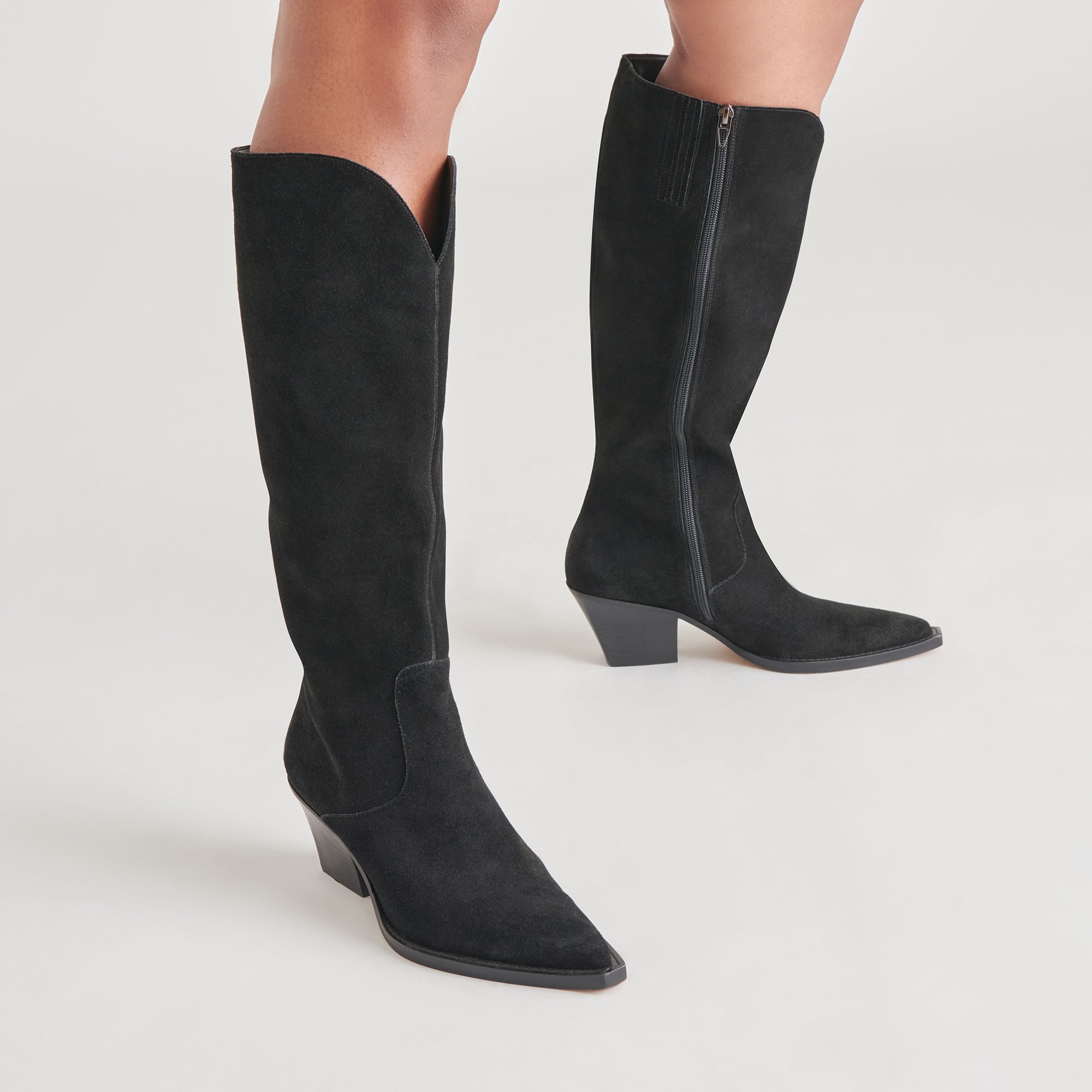RAJ WIDE CALF BOOTS ONYX SUEDE - Image 2