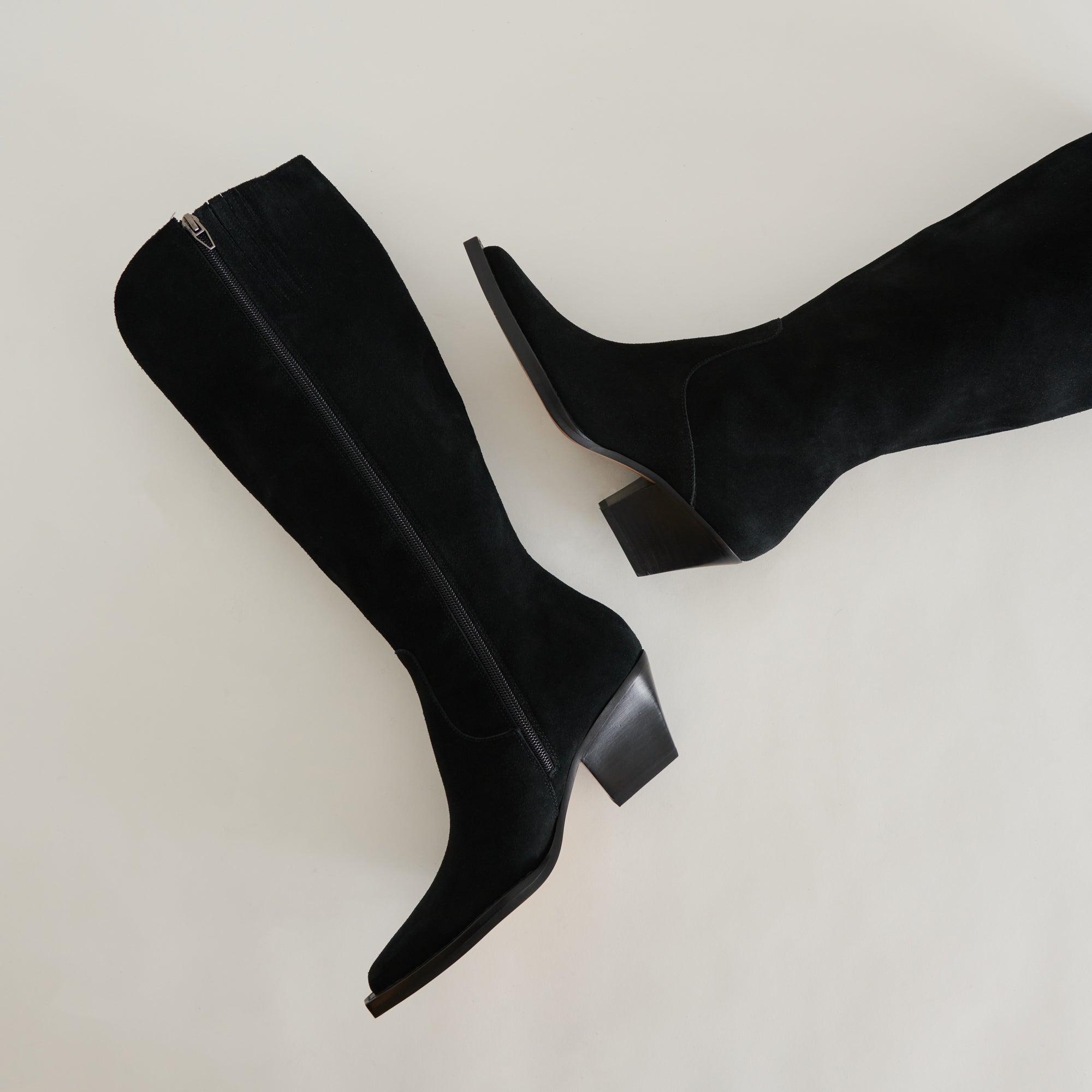 RAJ EXTRA WIDE CALF BOOTS ONYX SUEDE - Image 4