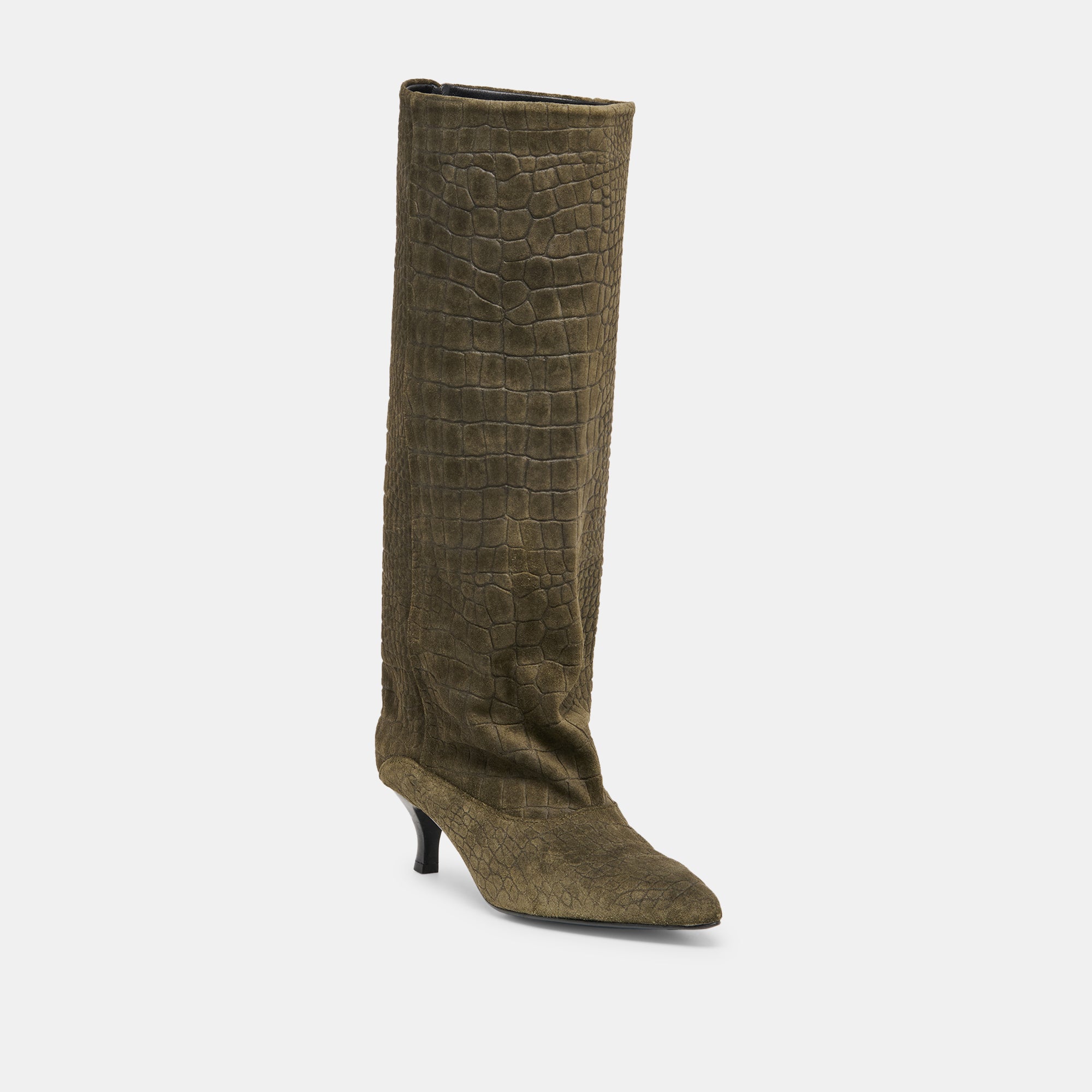 ROXLA BOOTS OLIVE CROCO EMBOSSED LEATHER - Image 3