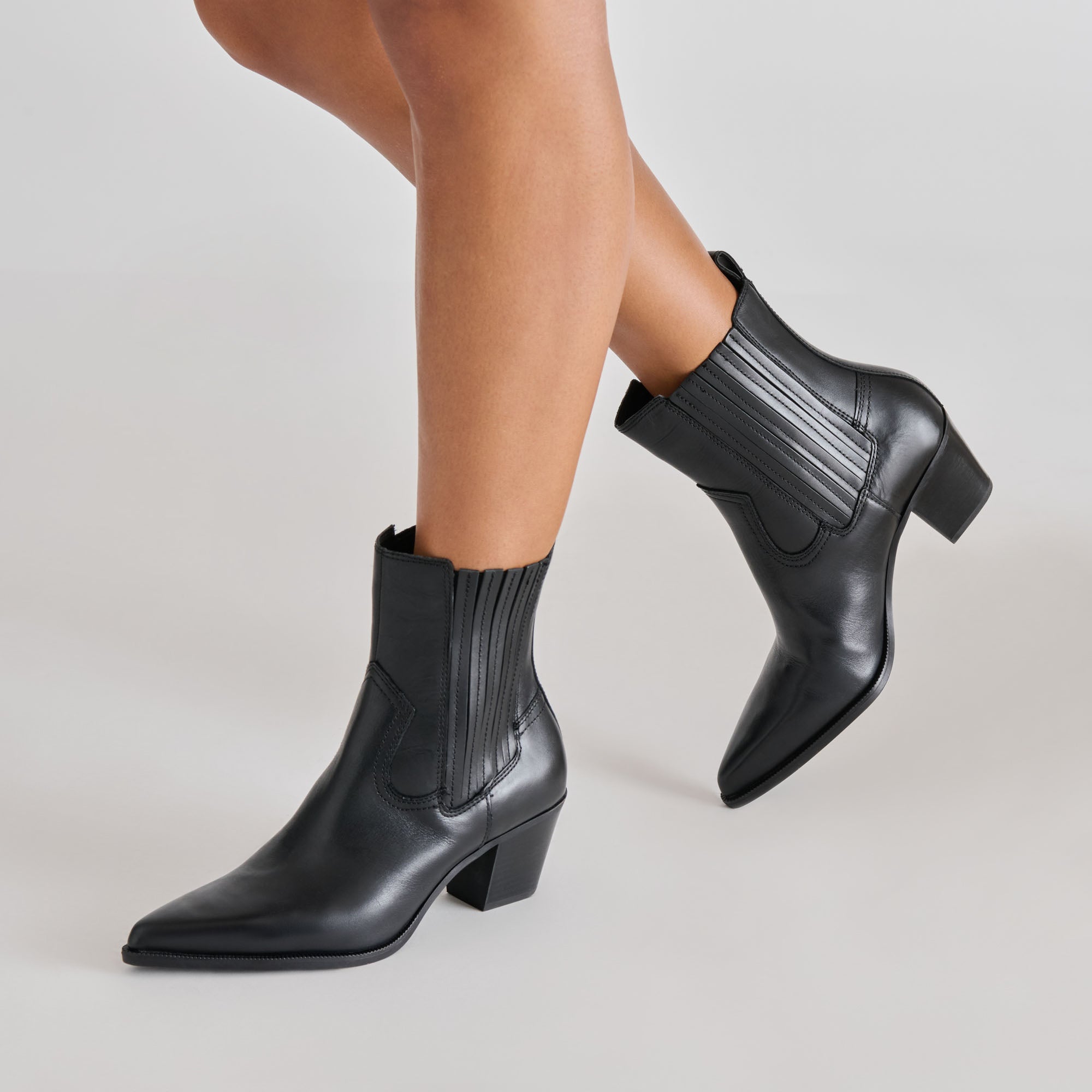 SLIM BOOTIES BLACK LEATHER - Image 8