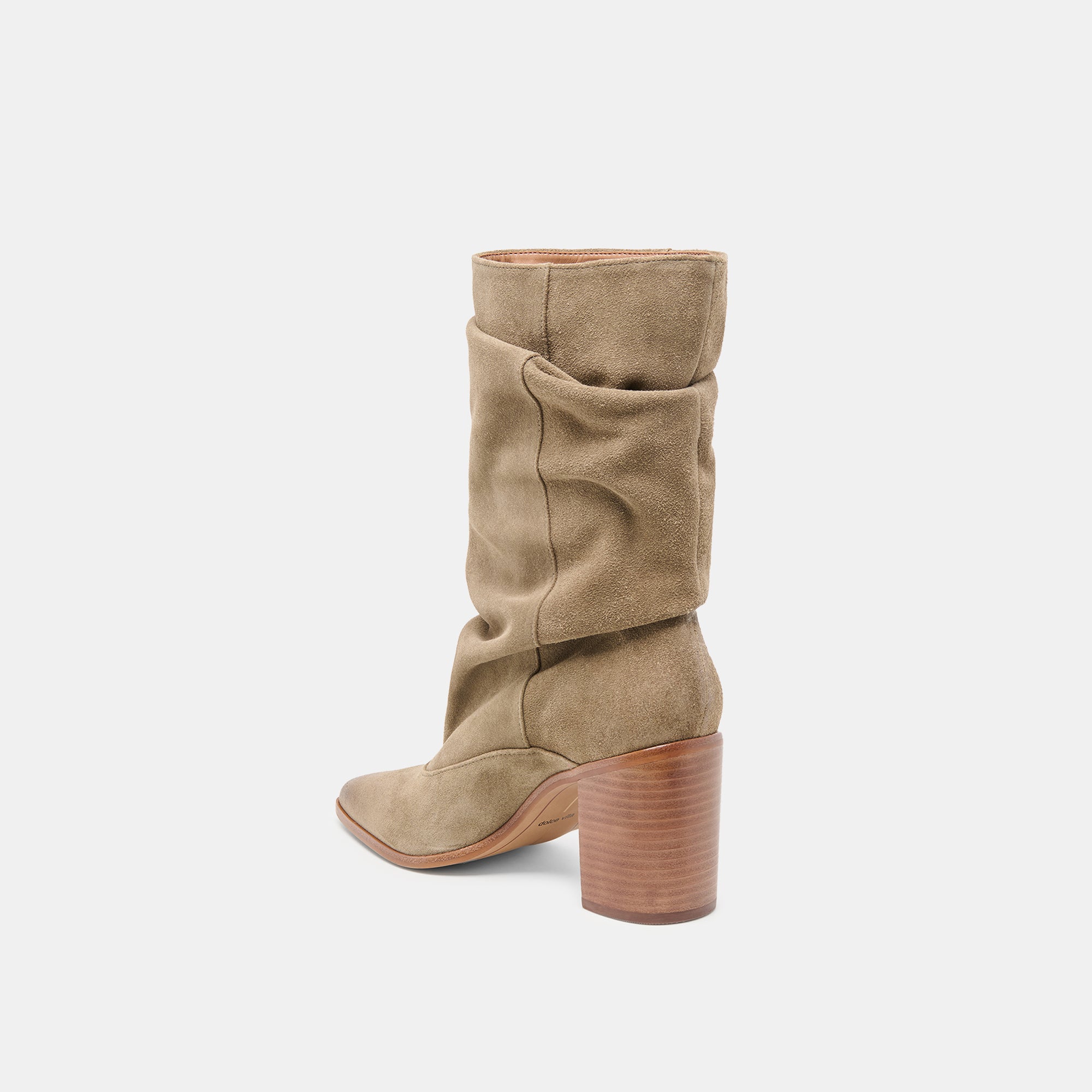 TALINA WIDE CALF BOOTS OLIVE SUEDE - Image 5