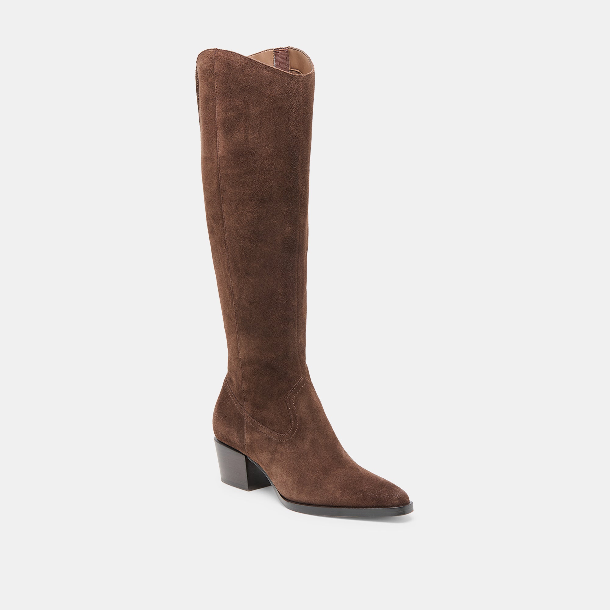VIRONA H2O WIDE CALF BOOTS DK BROWN SUEDE - Image 2