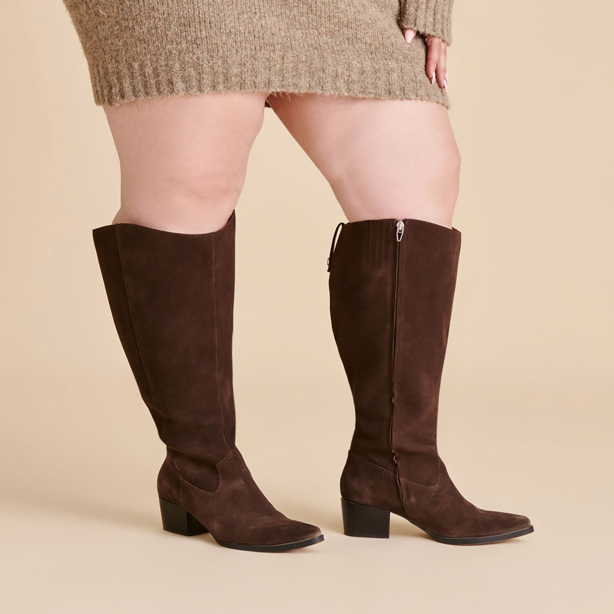 VIRONA H2O EXTRA WIDE CALF BOOTS DK BROWN SUEDE - Image 6