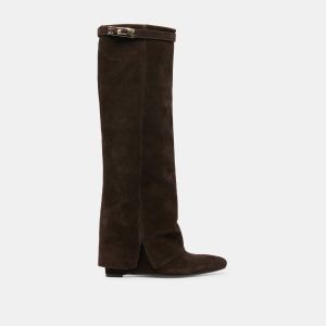 AGGY BOOTS DK BROWN SUEDE