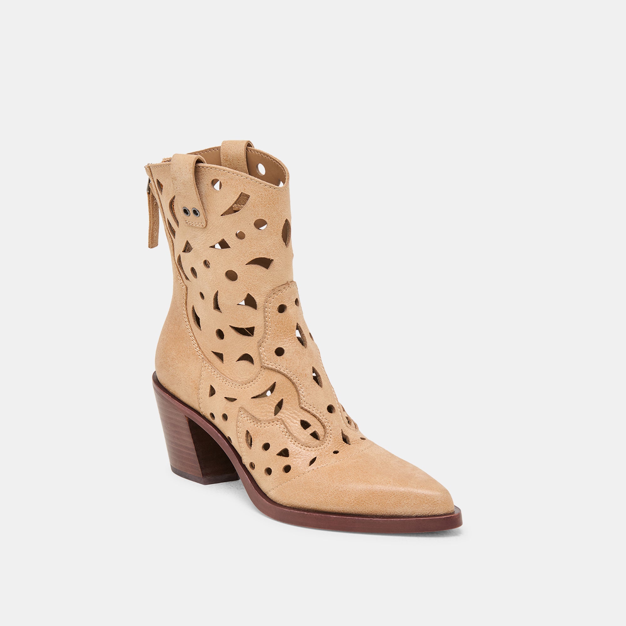 ZENOBI BOOTIES CAMEL DISTRESSED LEATHER - Image 2