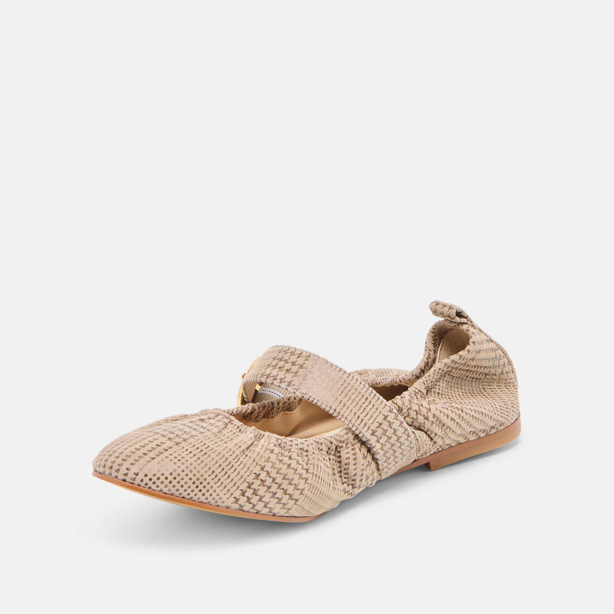 CAELY BALLET FLATS HERRINGBONE PRINTED SUEDE - Image 4