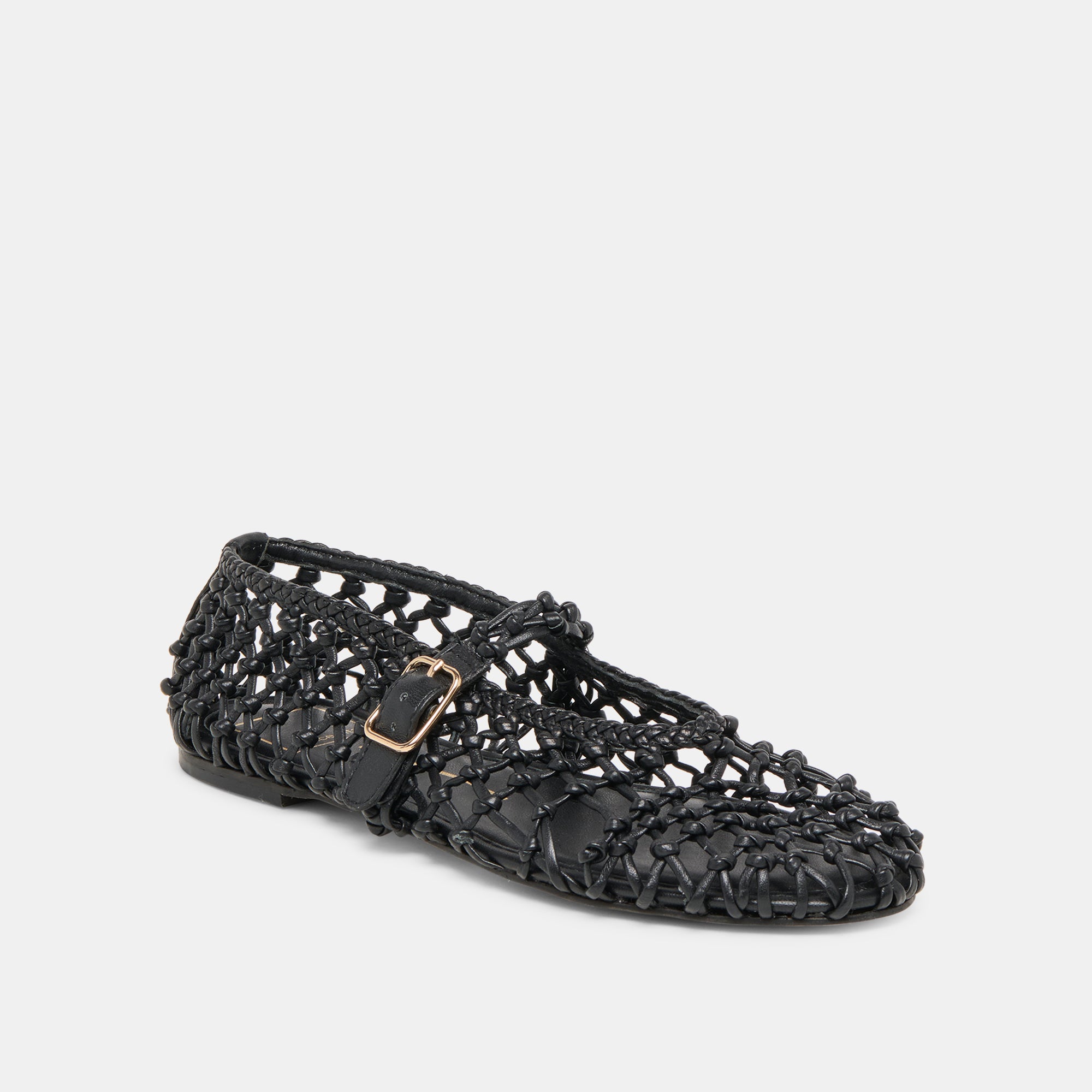 CLAIR BALLET FLATS BLACK WOVEN LEATHER - Image 3