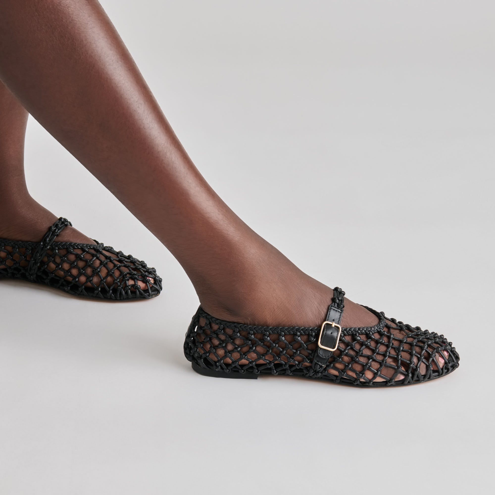 CLAIR BALLET FLATS BLACK WOVEN LEATHER - Image 4