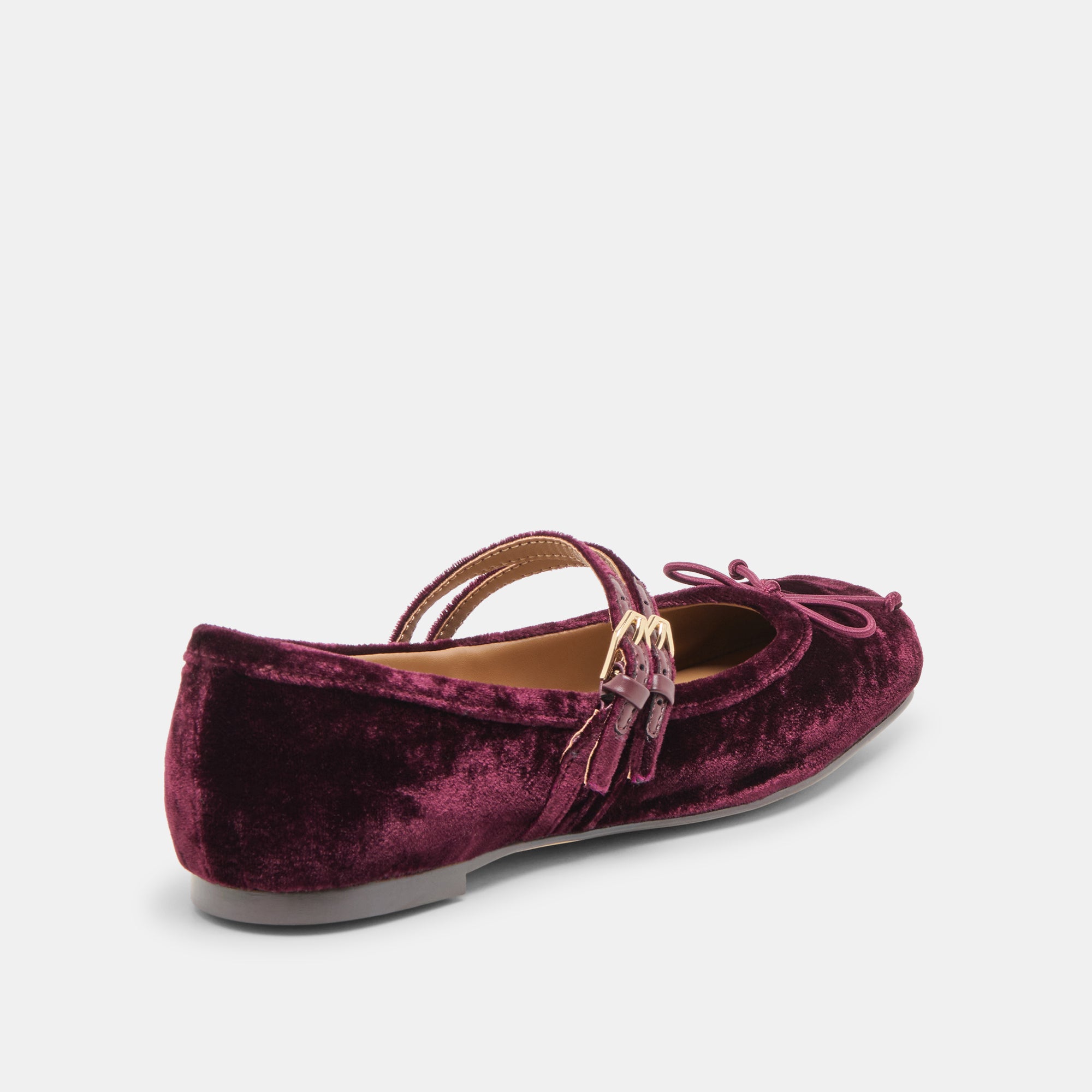 GIBSEN BALLET FLATS BURGUNDY VELVET - Image 5