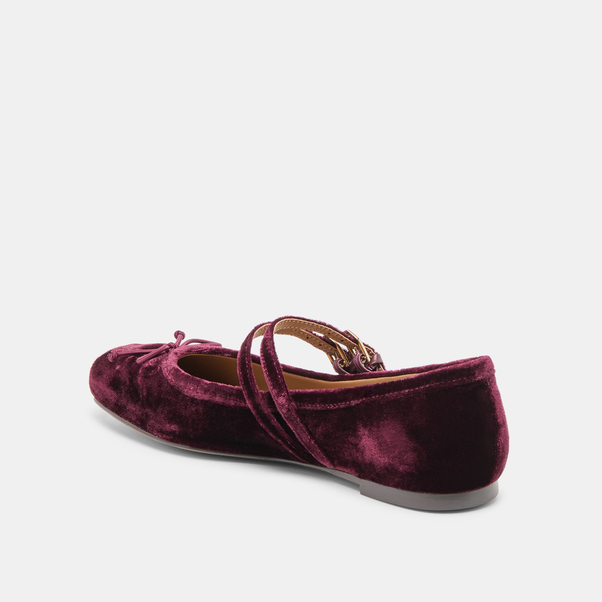 GIBSEN BALLET FLATS BURGUNDY VELVET - Image 7