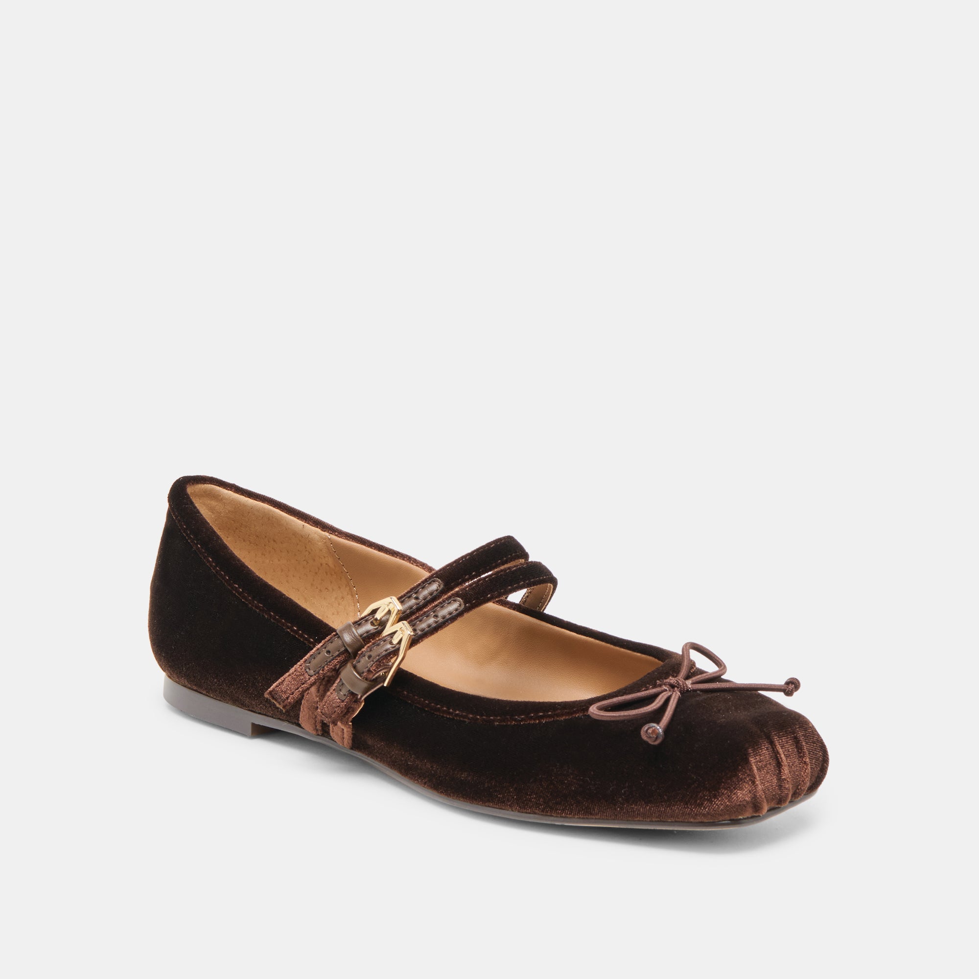 GIBSEN BALLET FLATS CHOCOLATE VELVET - Image 3