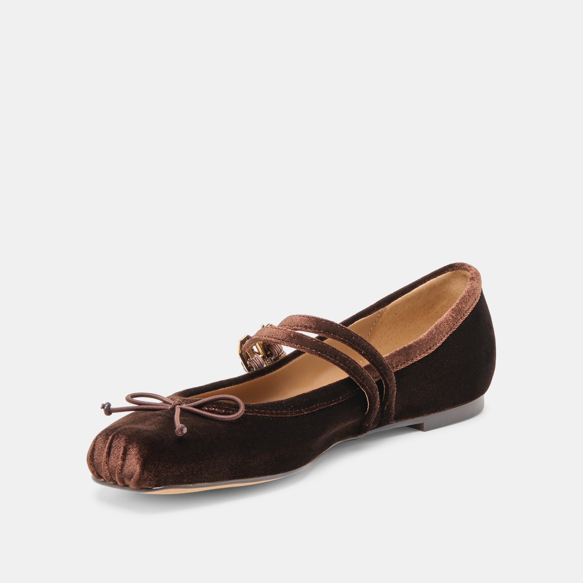 GIBSEN BALLET FLATS CHOCOLATE VELVET - Image 5