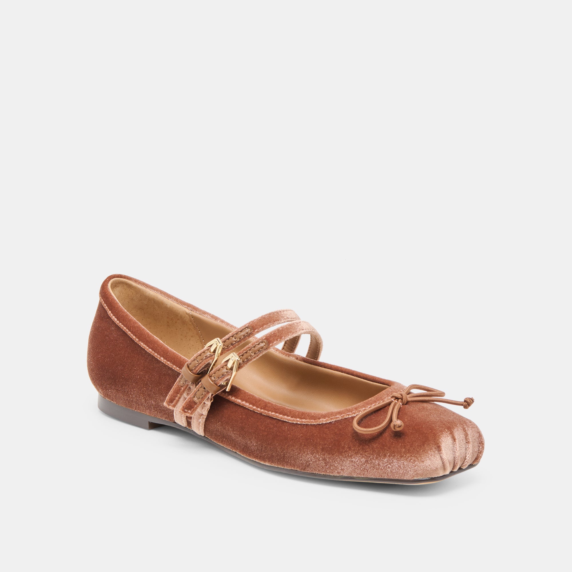 GIBSEN BALLET FLATS DK ROSE VELVET - Image 2