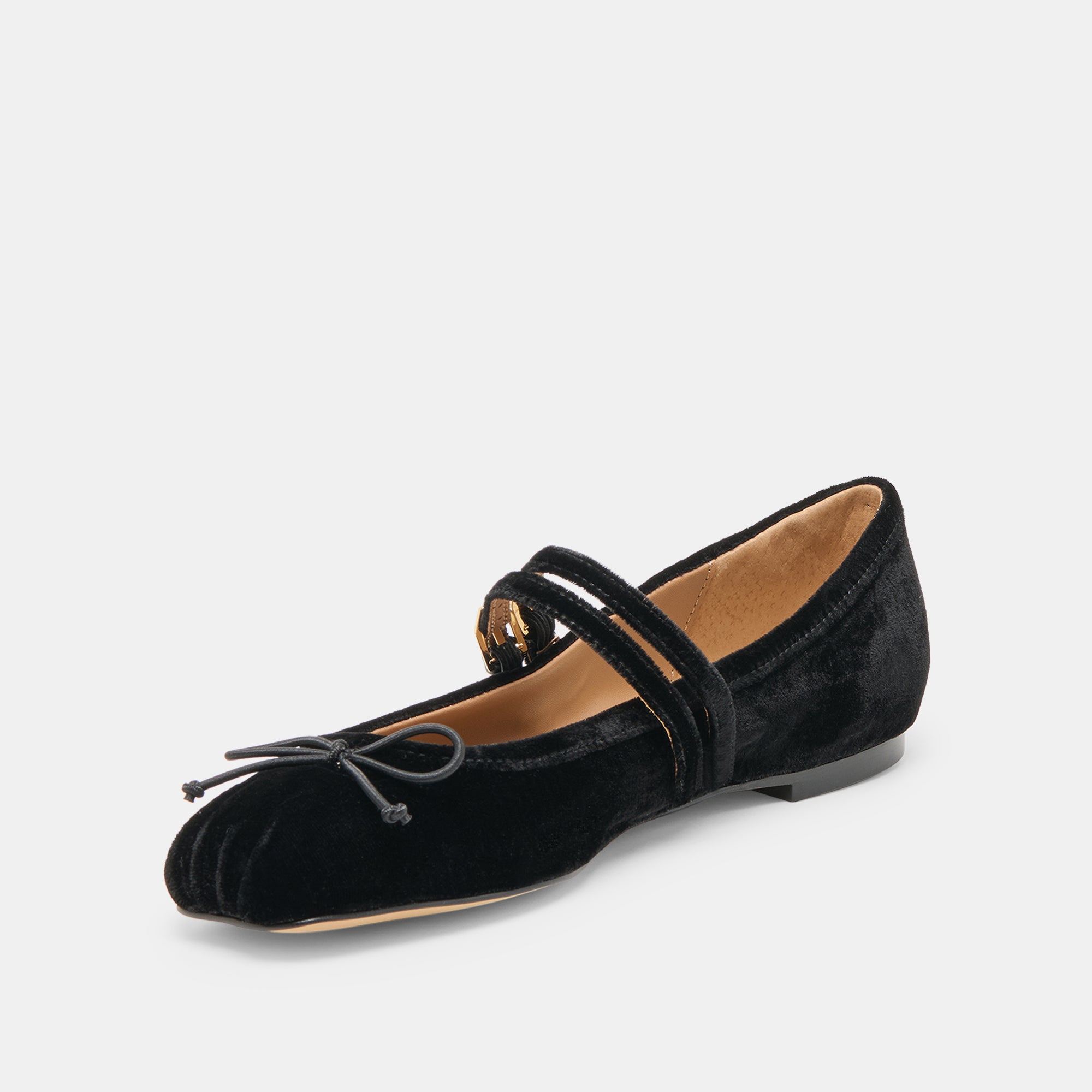 GIBSEN BALLET FLATS NERO VELVET - Image 4