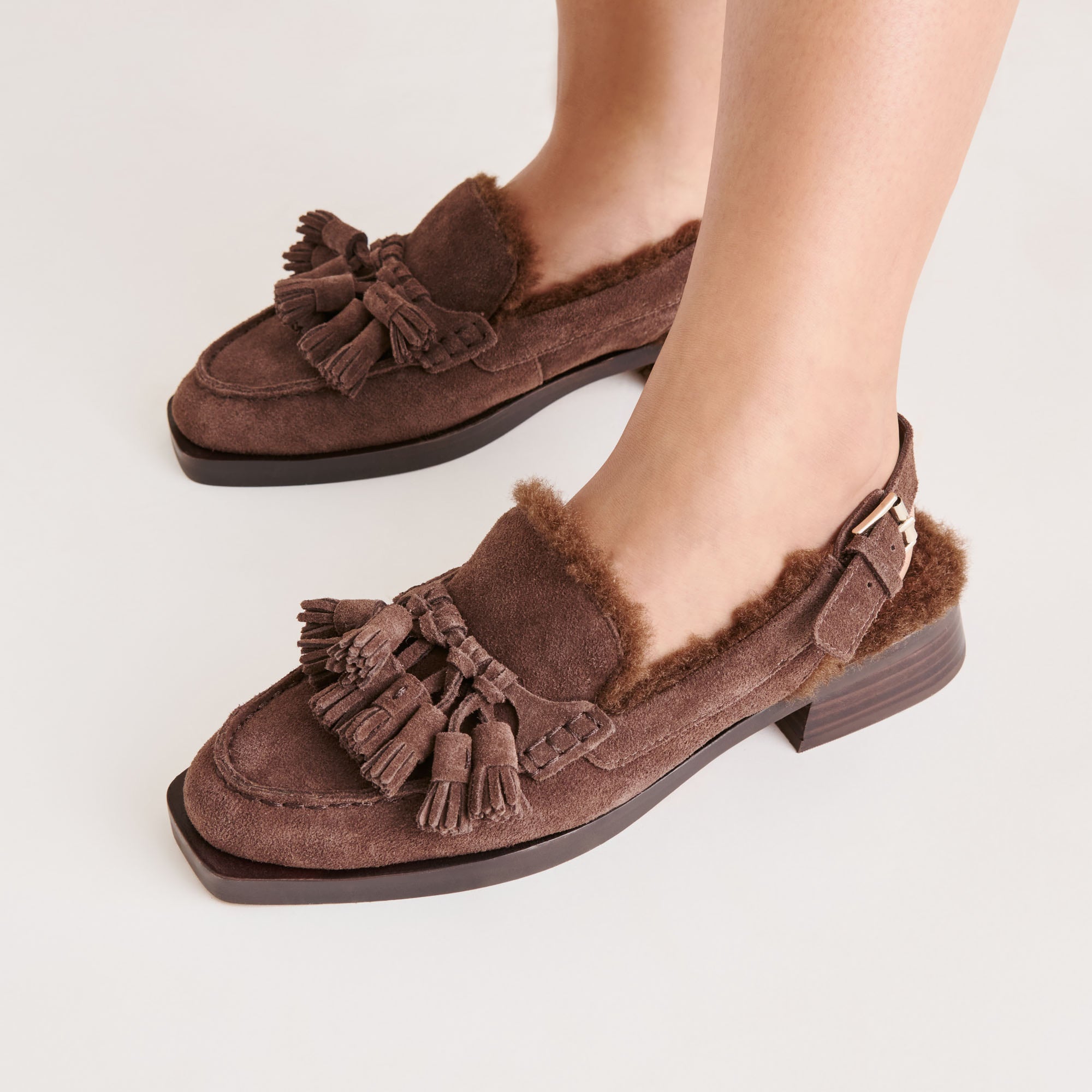 HAMLIT PLUSH LOAFERS DK BROWN SUEDE - Image 4