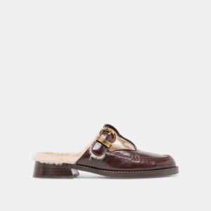 HARLAH PLUSH FLATS CHOCOLATE LEATHER