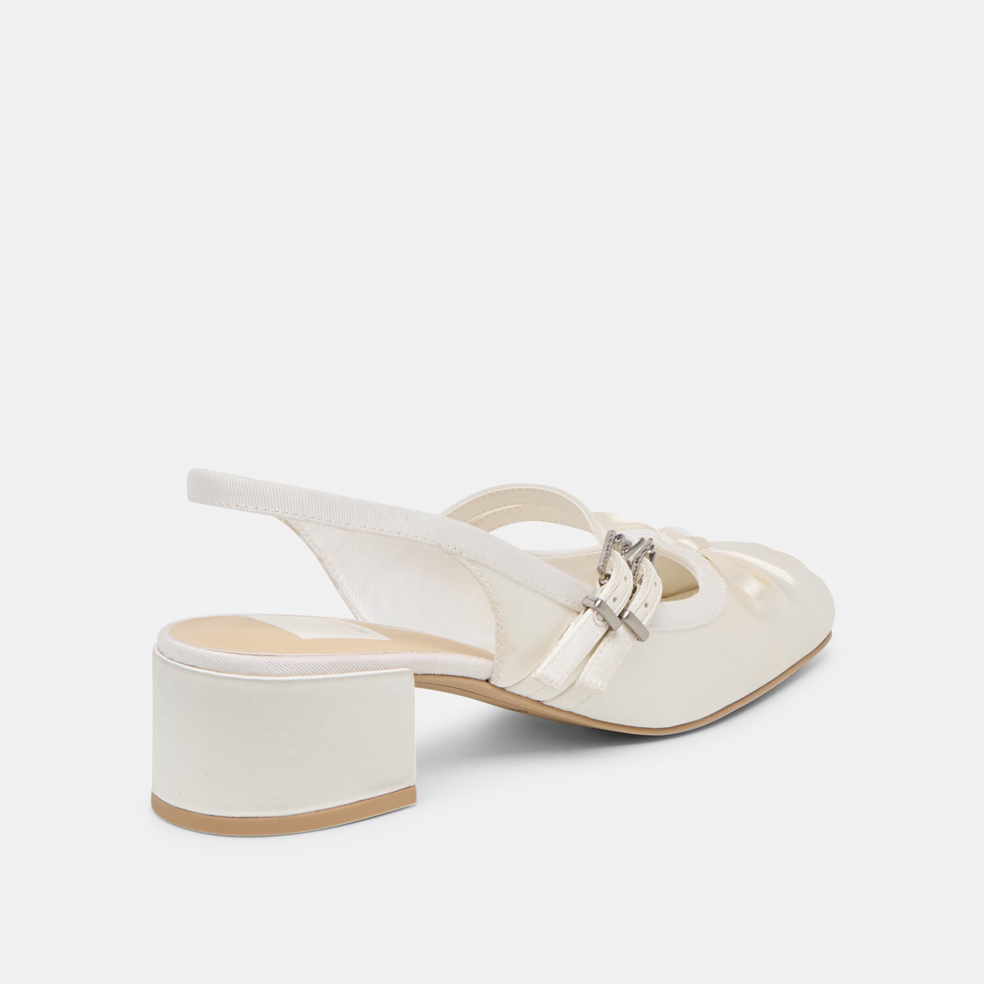 LORIS HEELS TRUE WHITE SATIN - Image 4