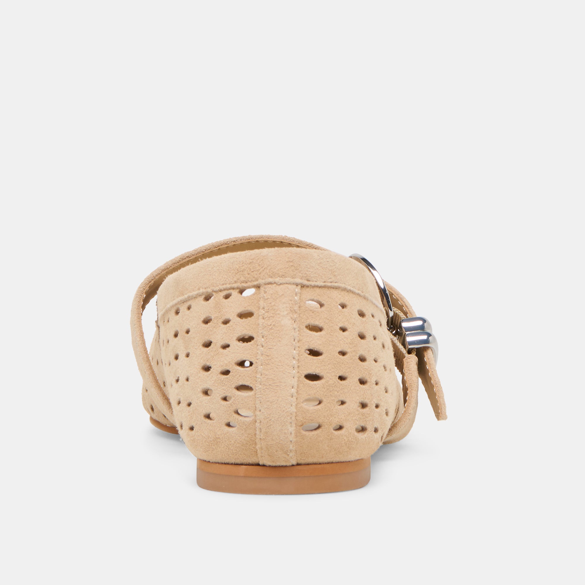 MIKEL BALLET FLATS CAMEL PERFORATED SUEDE - Image 9