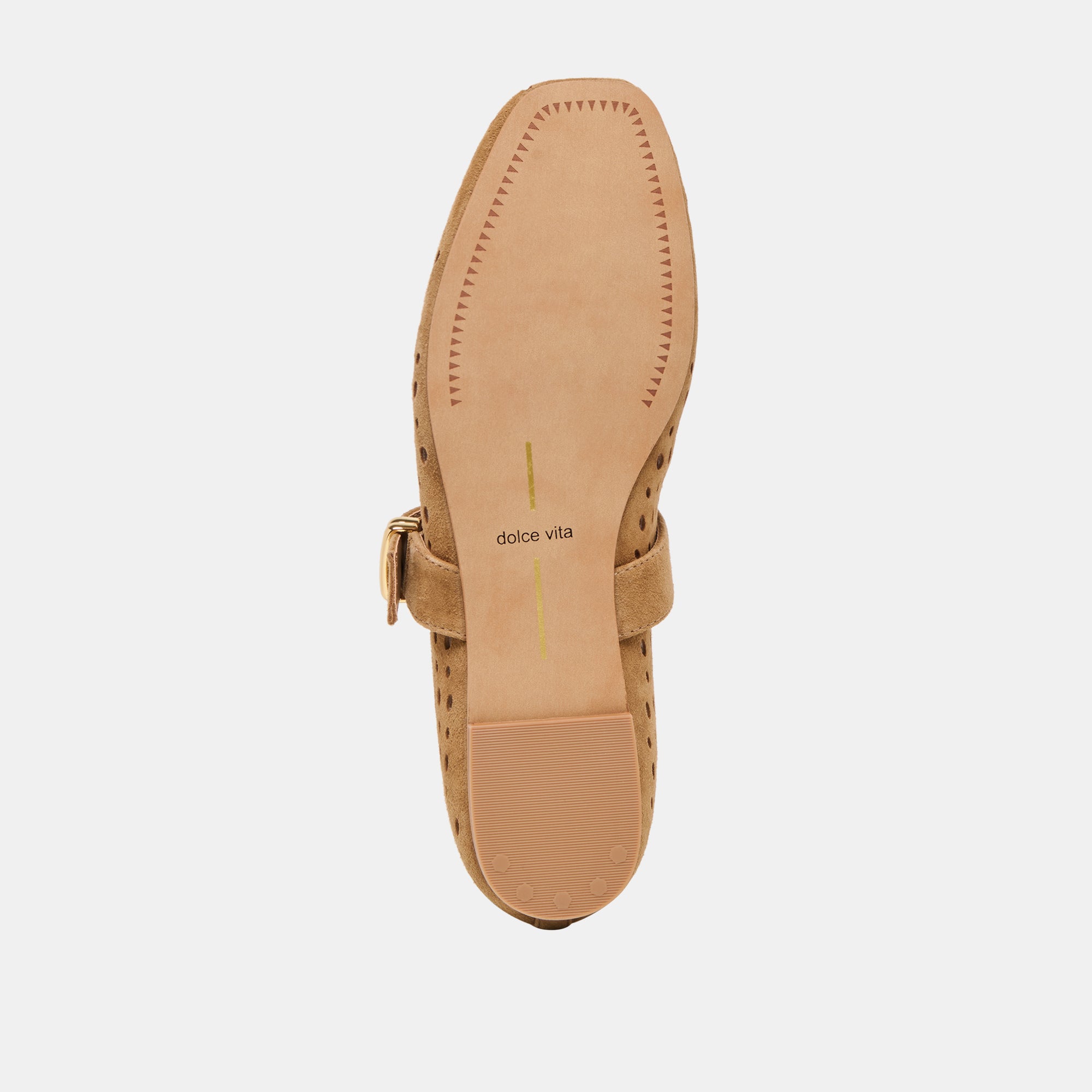MIKEL BALLET FLATS LT BROWN PERFORATED SUEDE - Image 11