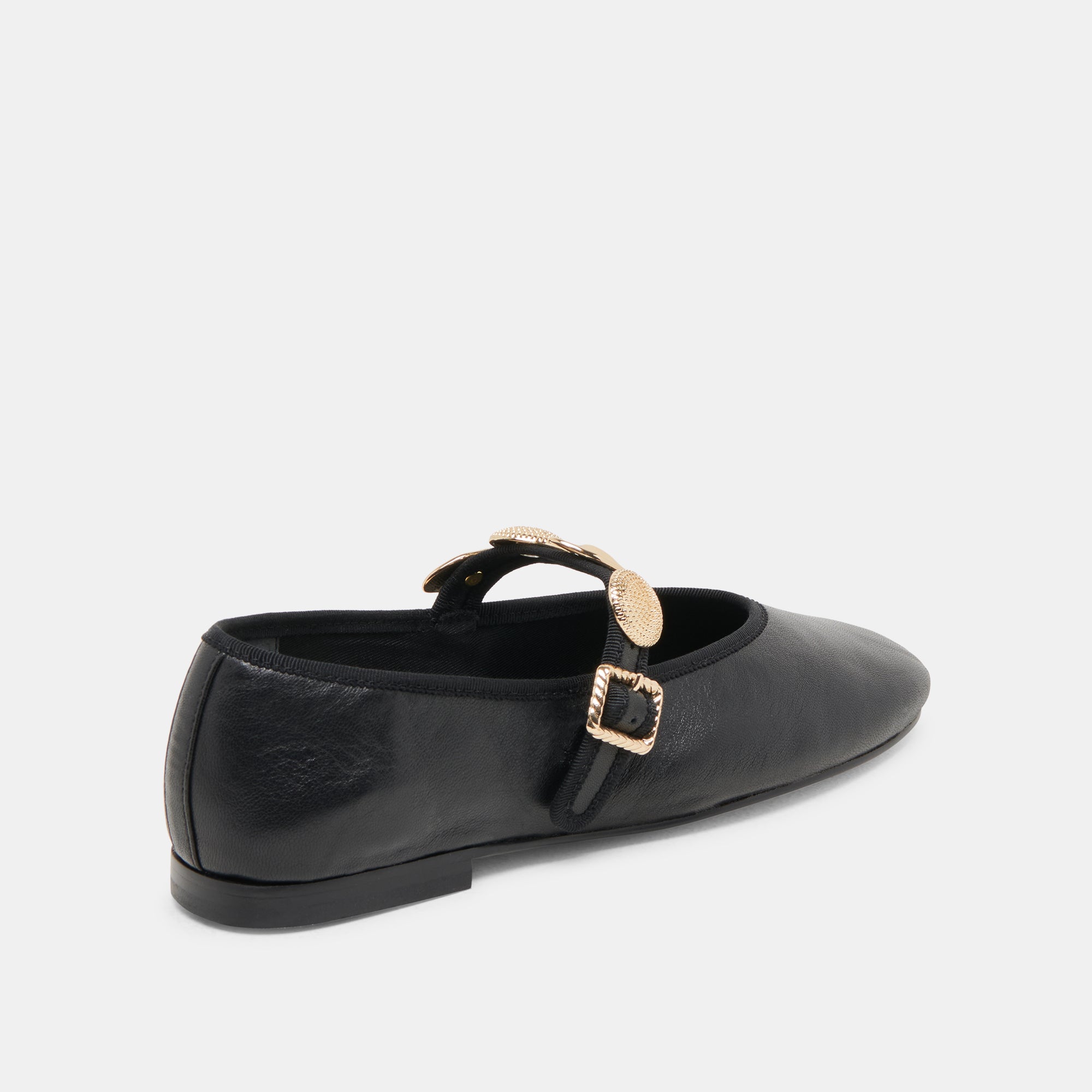 RELAN WIDE BALLET FLATS BLACK LEATHER - Image 3