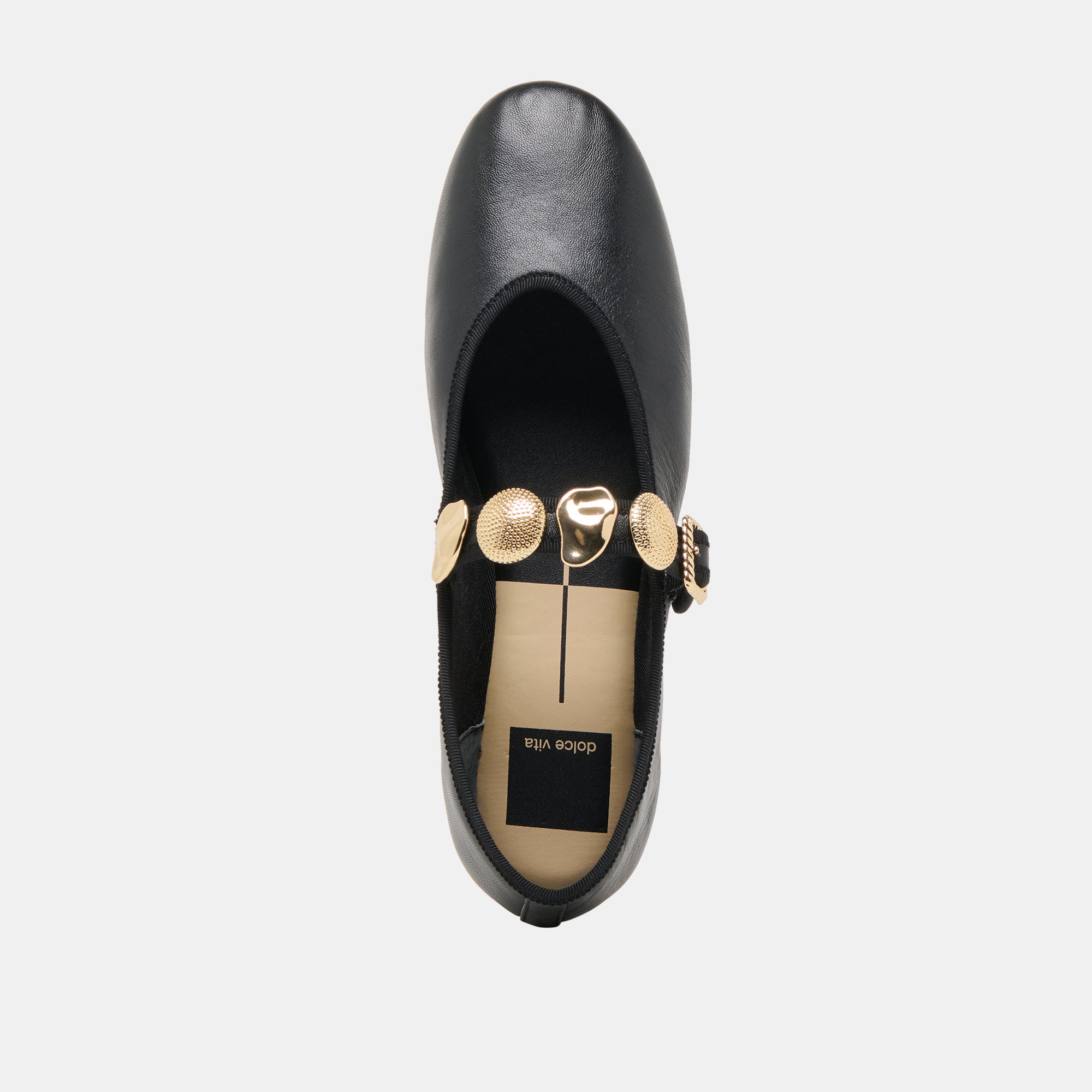 RELAN WIDE BALLET FLATS BLACK LEATHER - Image 8
