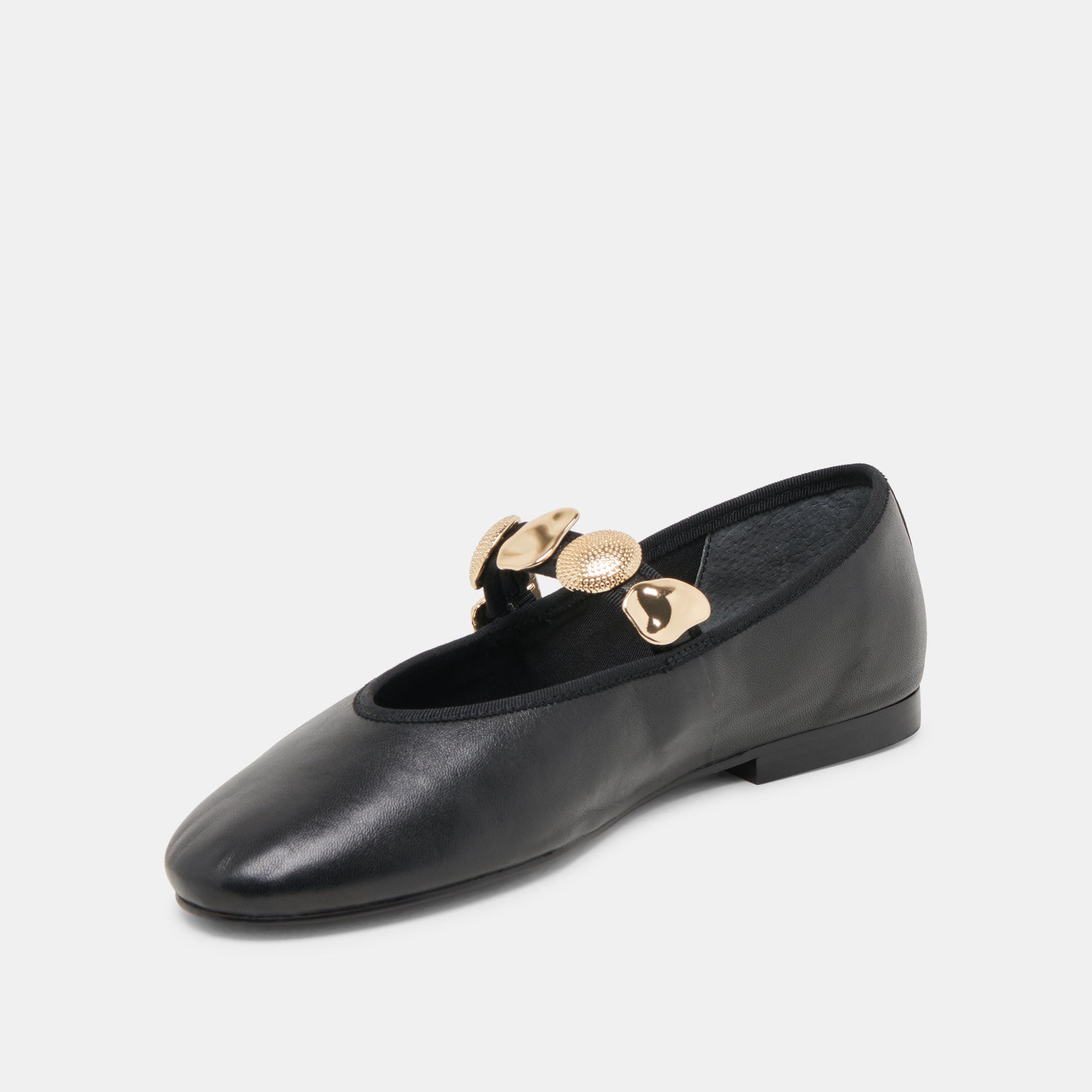 RELAN WIDE BALLET FLATS BLACK LEATHER - Image 4