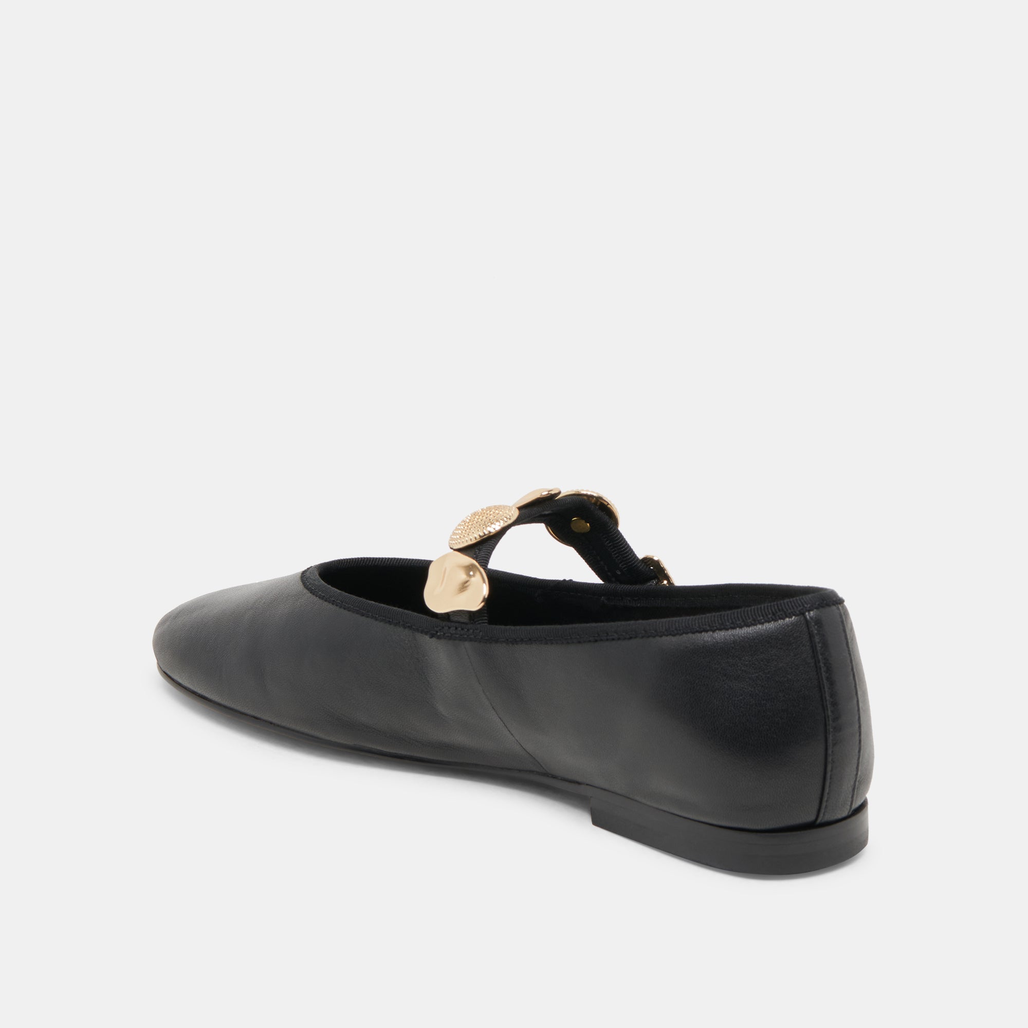 RELAN WIDE BALLET FLATS BLACK LEATHER - Image 5