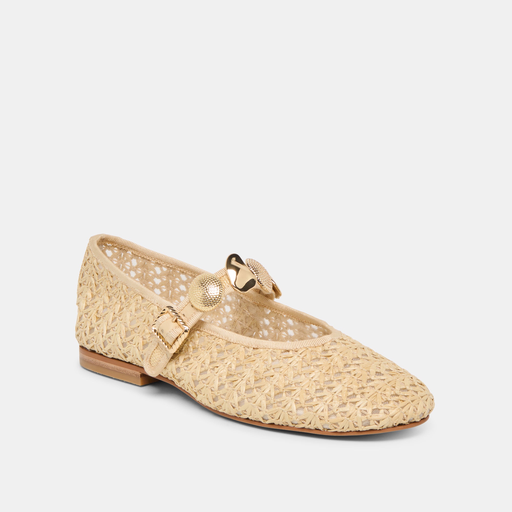 RELAN BALLET FLATS NATURAL CROSS HATCH RAFFIA - Image 3
