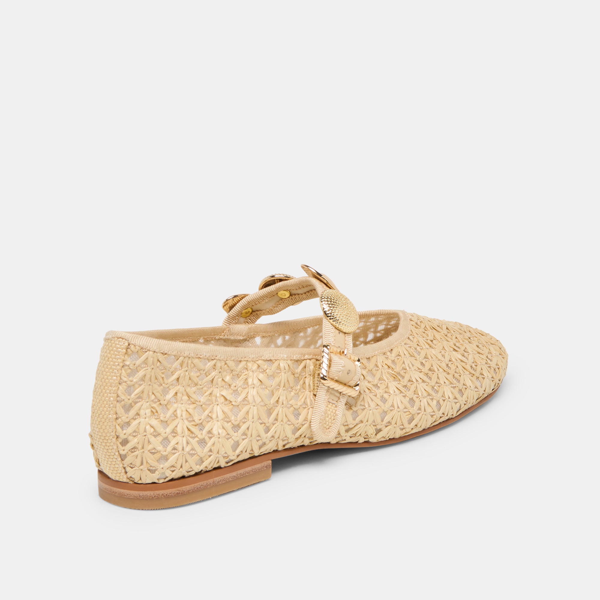 RELAN BALLET FLATS NATURAL CROSS HATCH RAFFIA - Image 5