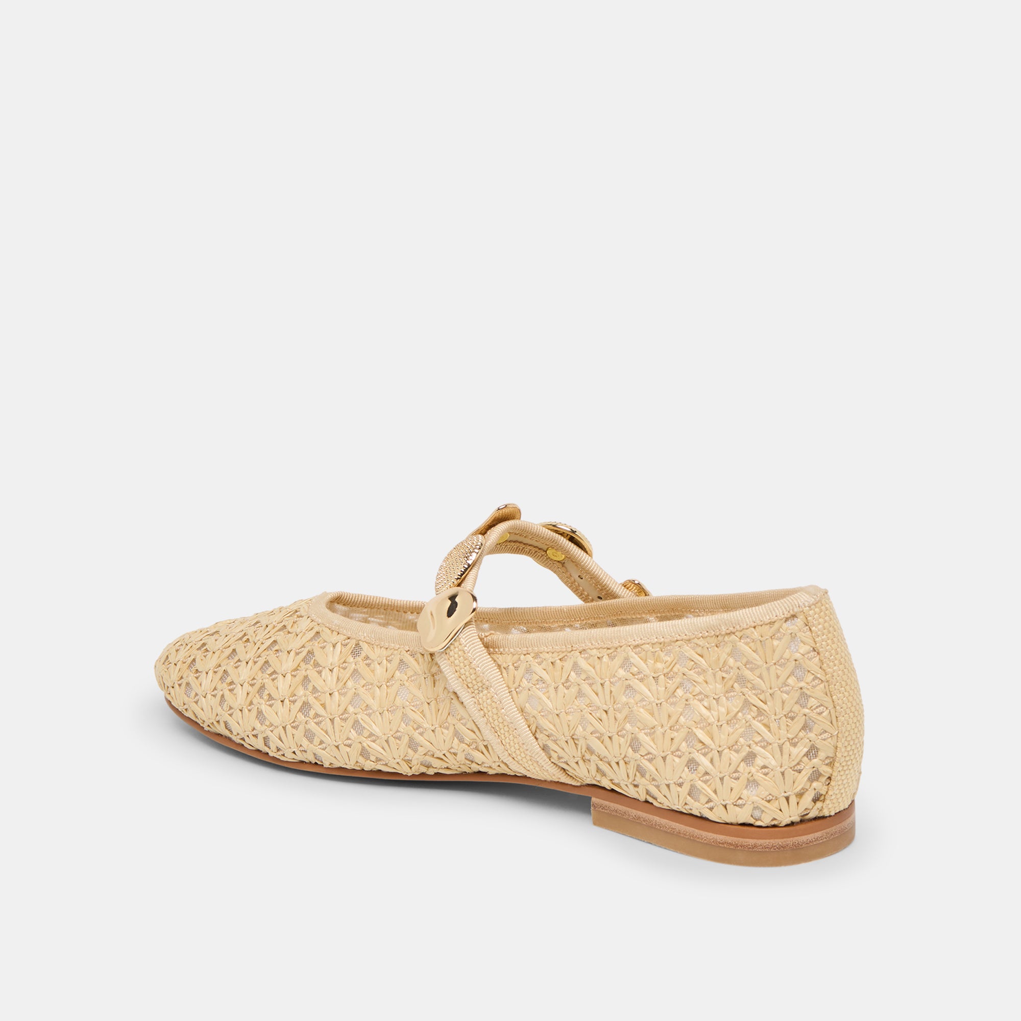 RELAN BALLET FLATS NATURAL CROSS HATCH RAFFIA - Image 9