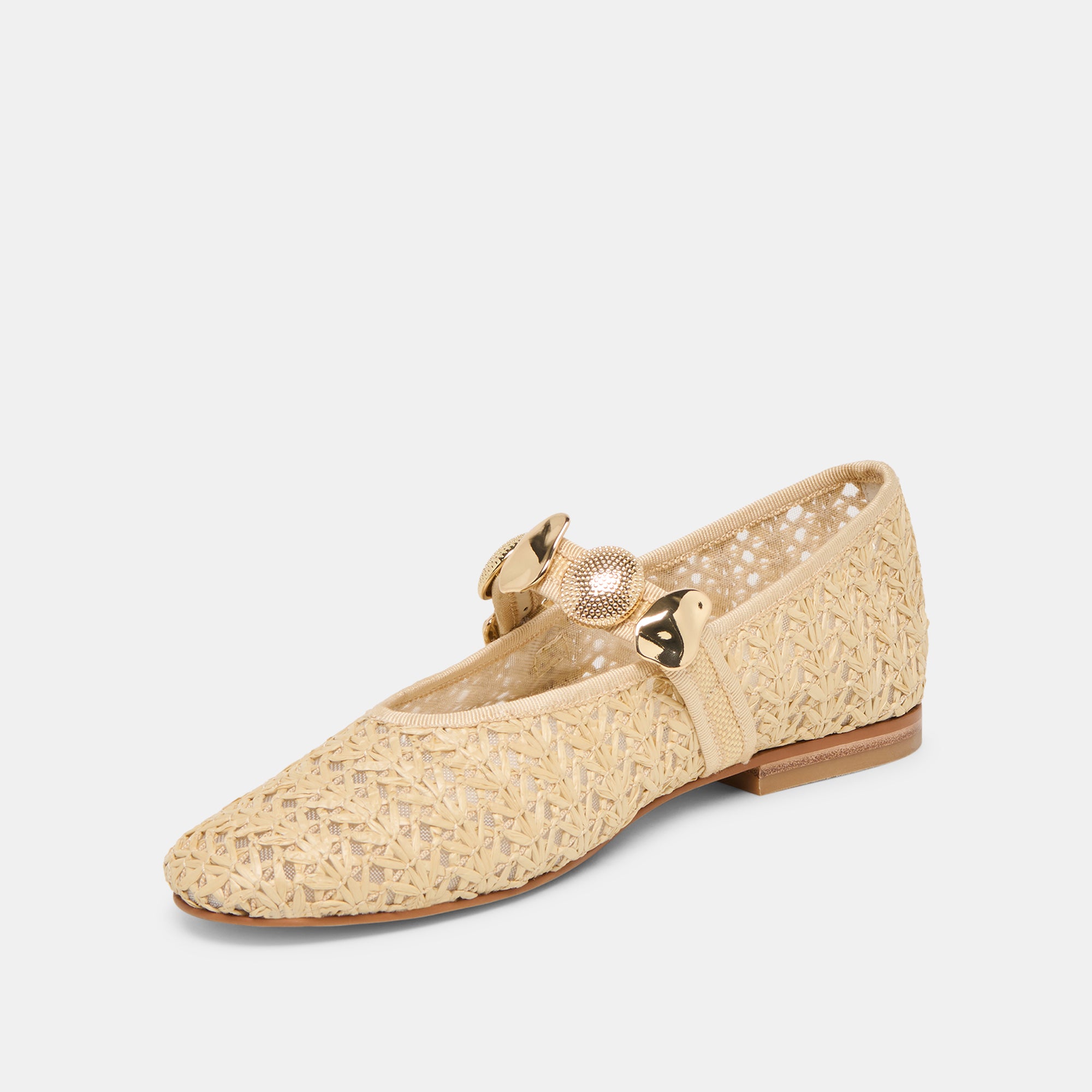 RELAN BALLET FLATS NATURAL CROSS HATCH RAFFIA - Image 7