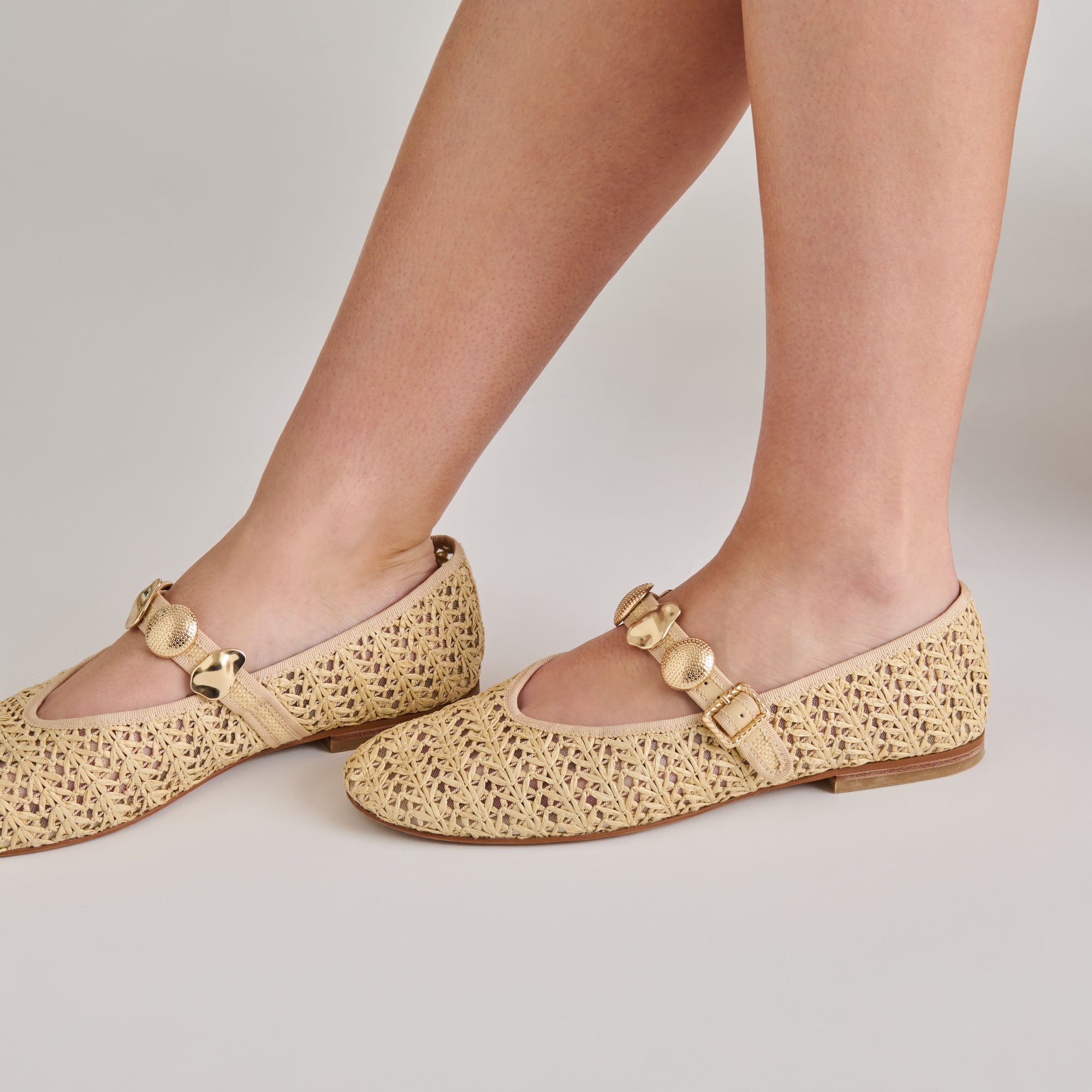 RELAN BALLET FLATS NATURAL CROSS HATCH RAFFIA - Image 6