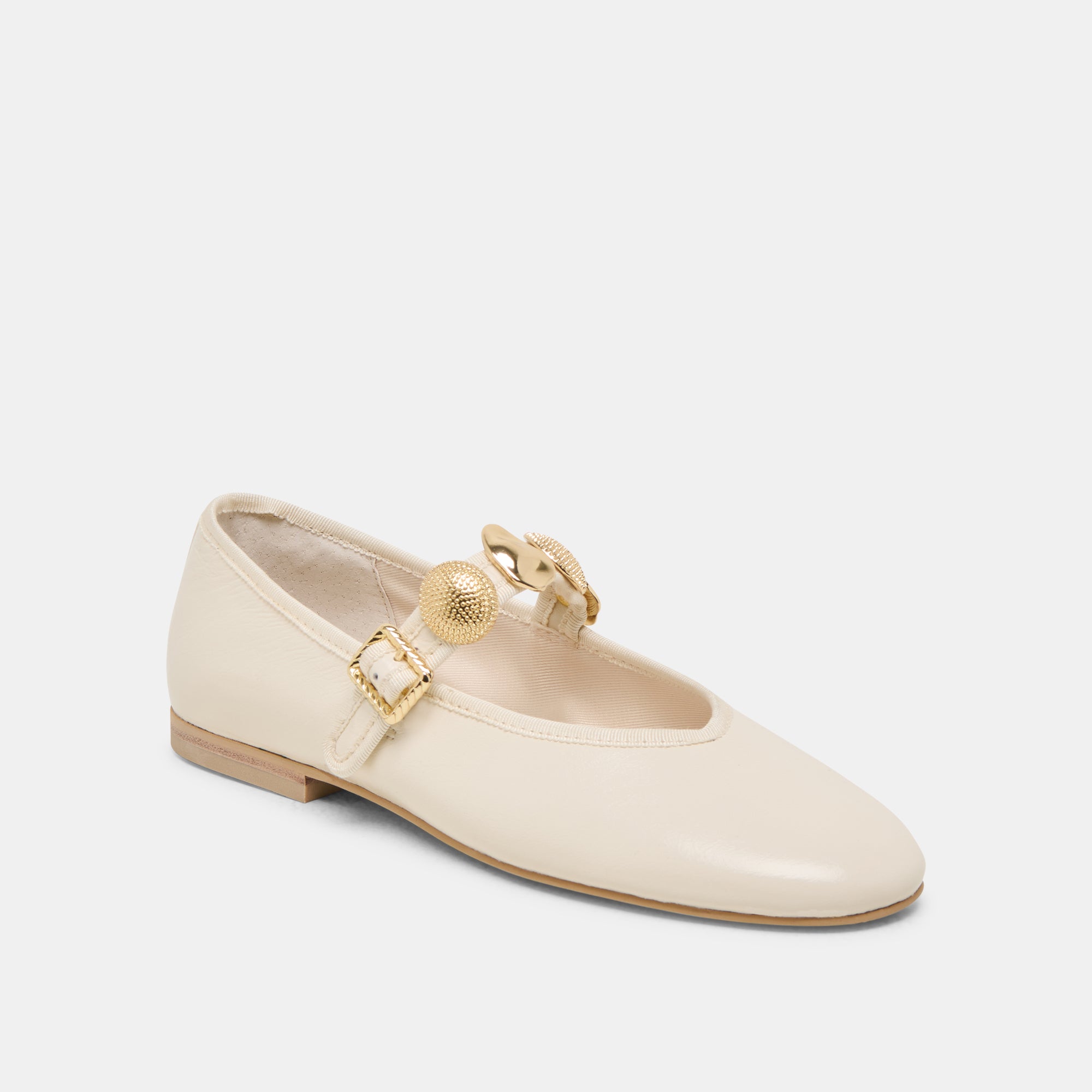 RELAN WIDE BALLET FLATS OFF WHITE LEATHER - Image 2