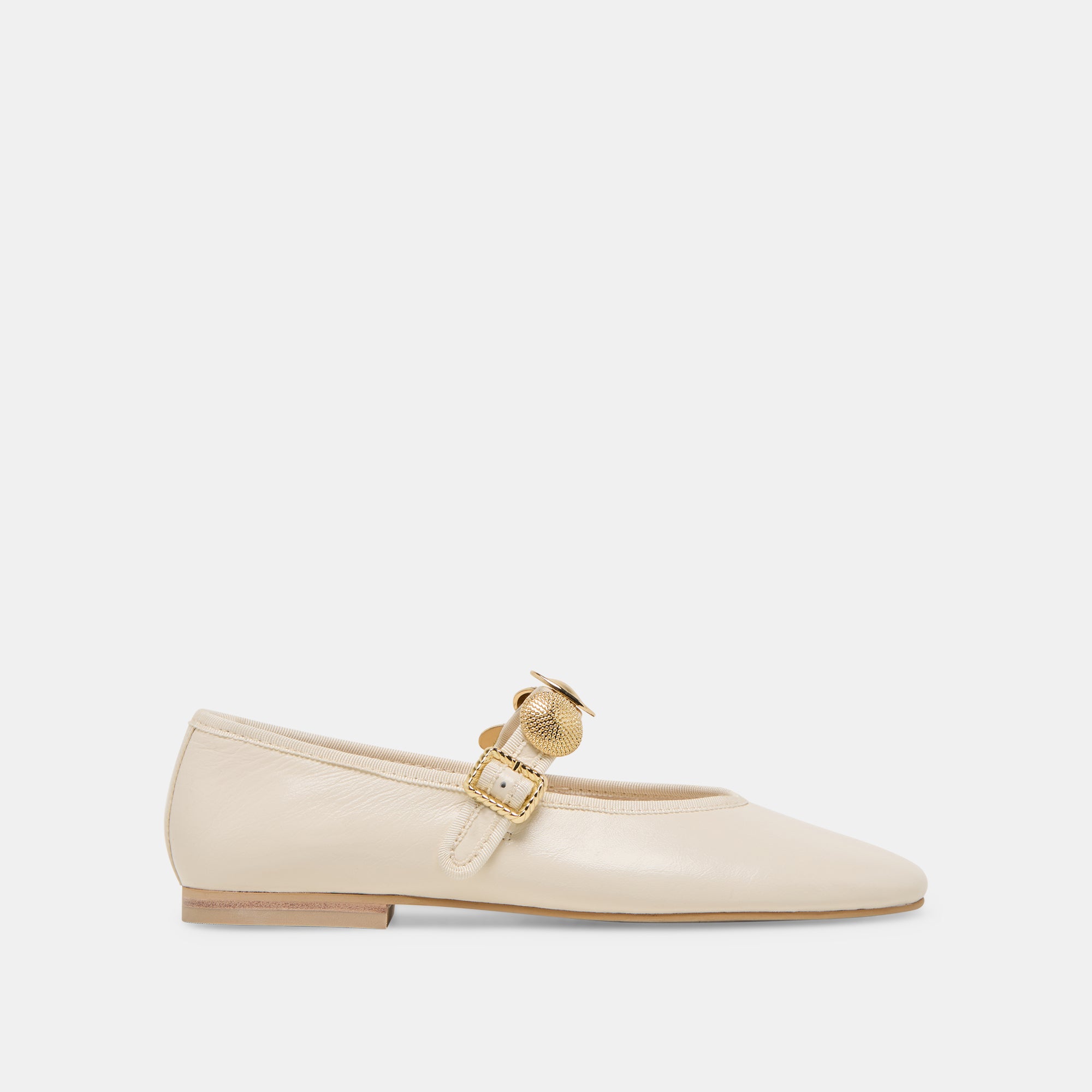 RELAN WIDE BALLET FLATS OFF WHITE LEATHER