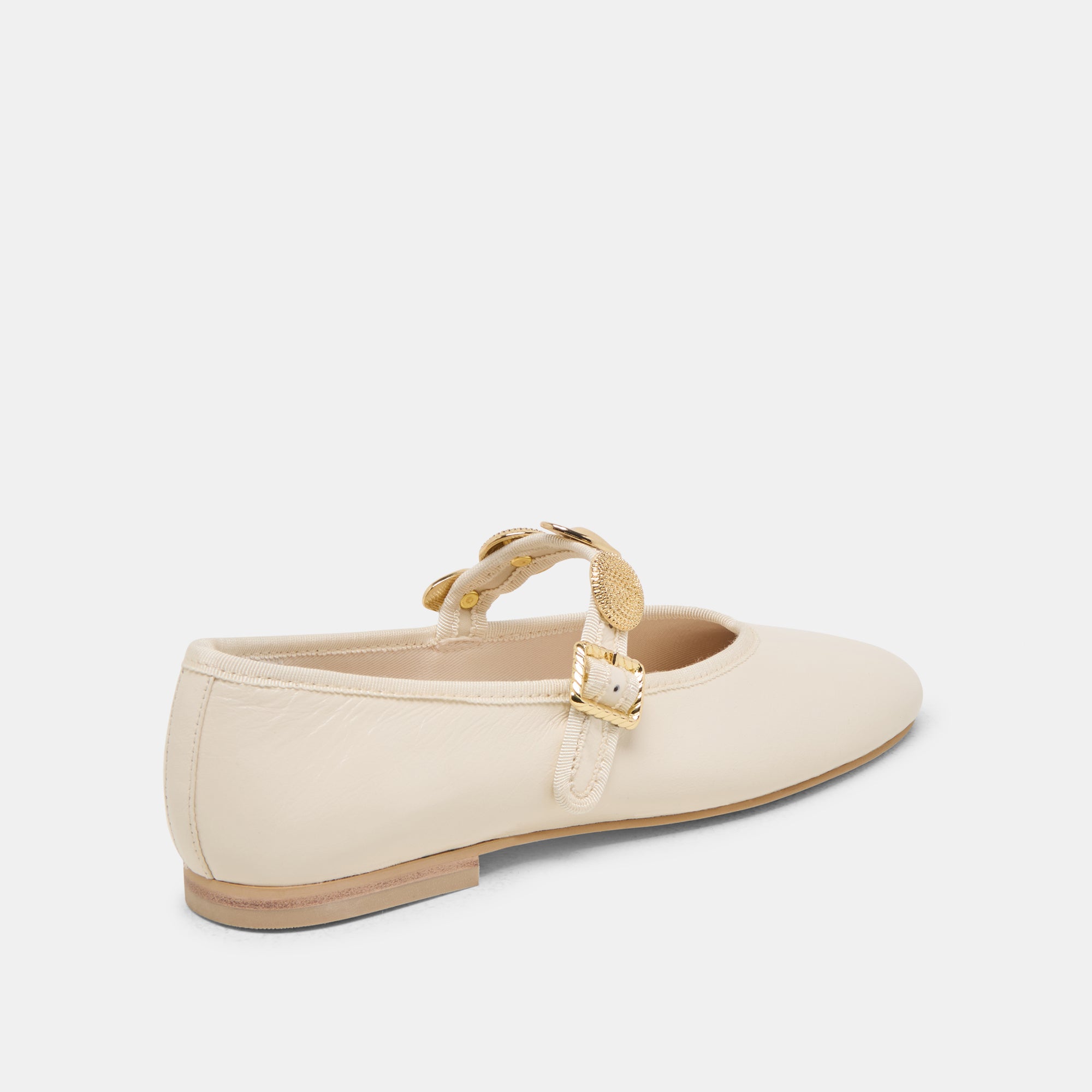 RELAN WIDE BALLET FLATS OFF WHITE LEATHER - Image 3