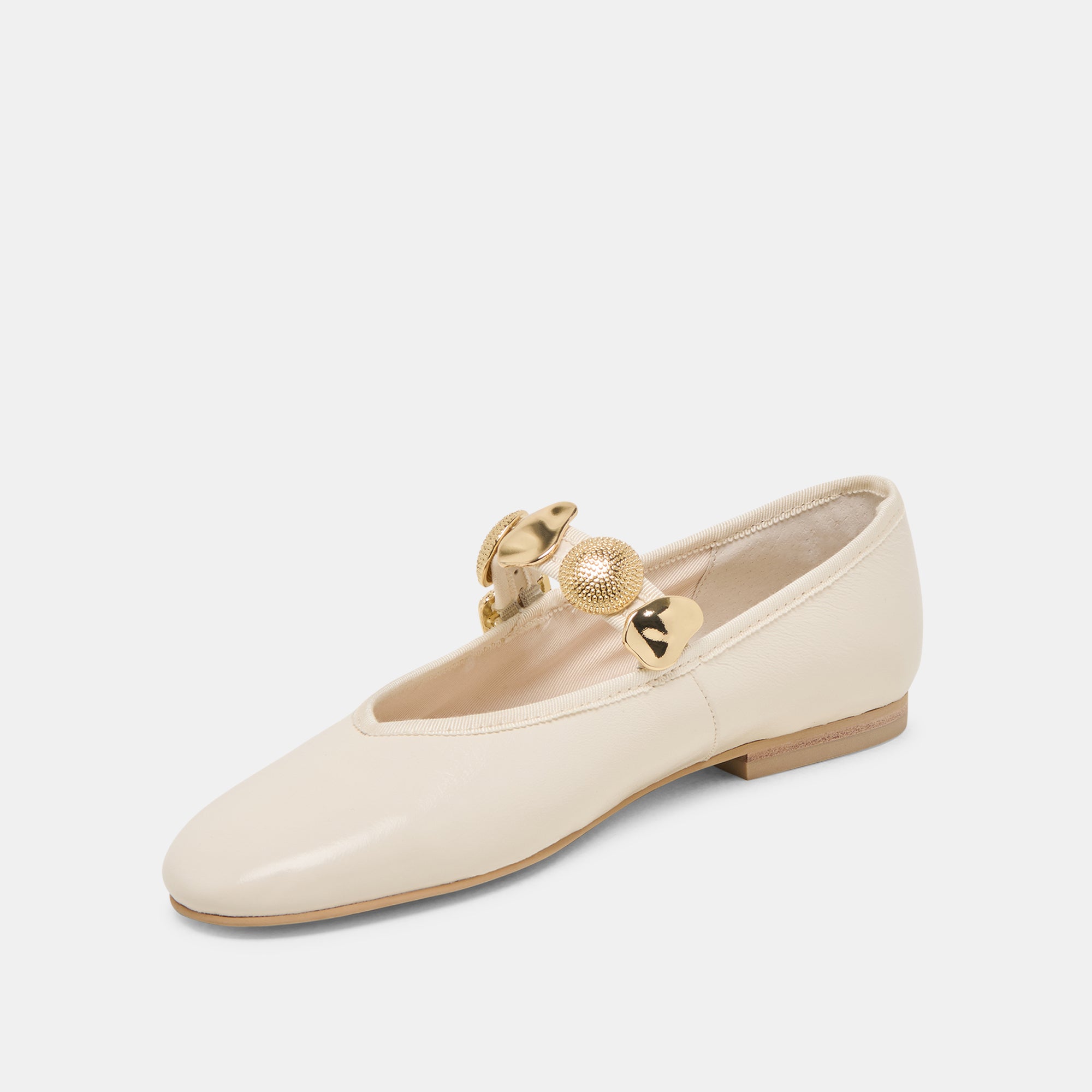 RELAN WIDE BALLET FLATS OFF WHITE LEATHER - Image 4